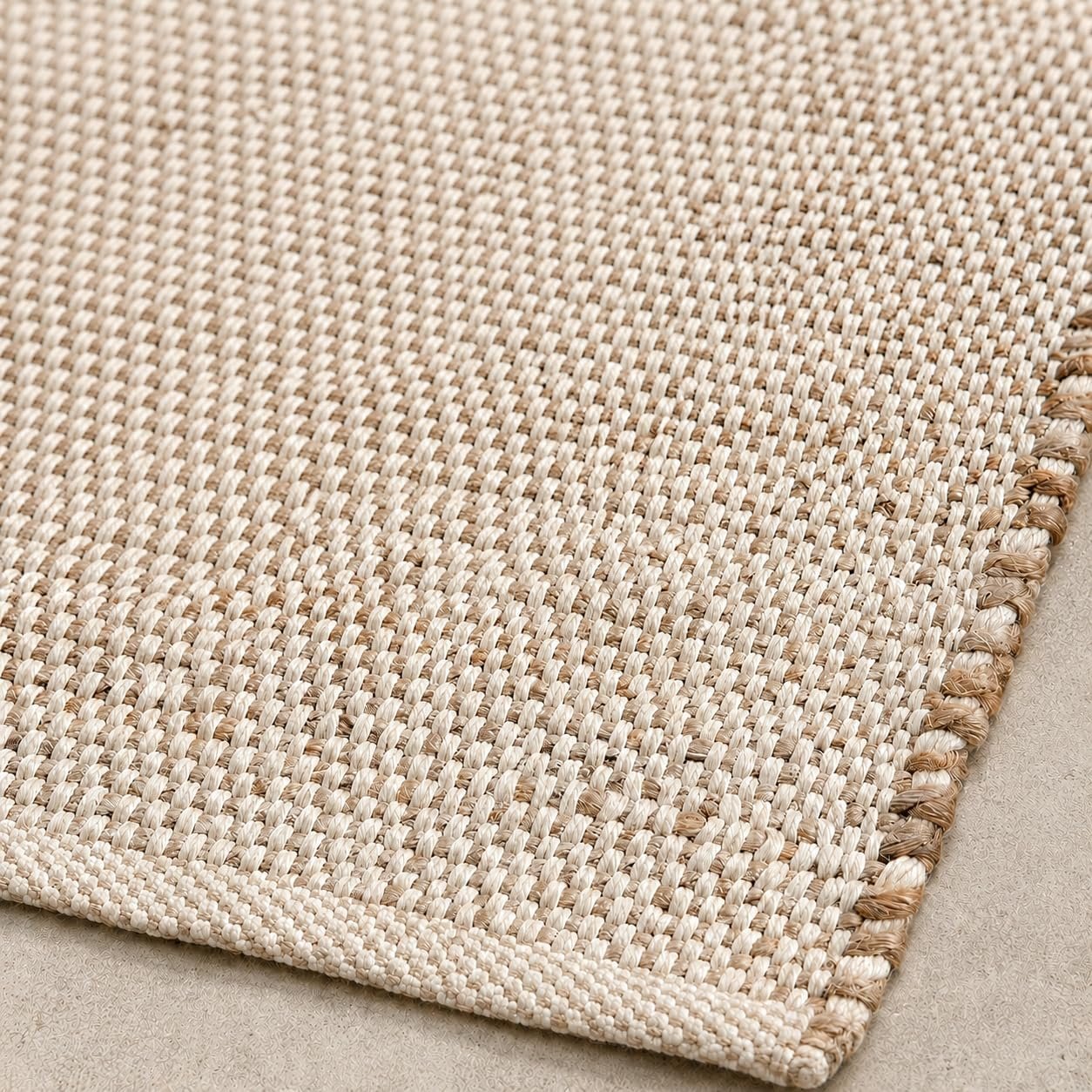 Jute Cotton Hand Woven Area Rug (6′ x 9′ Natural)