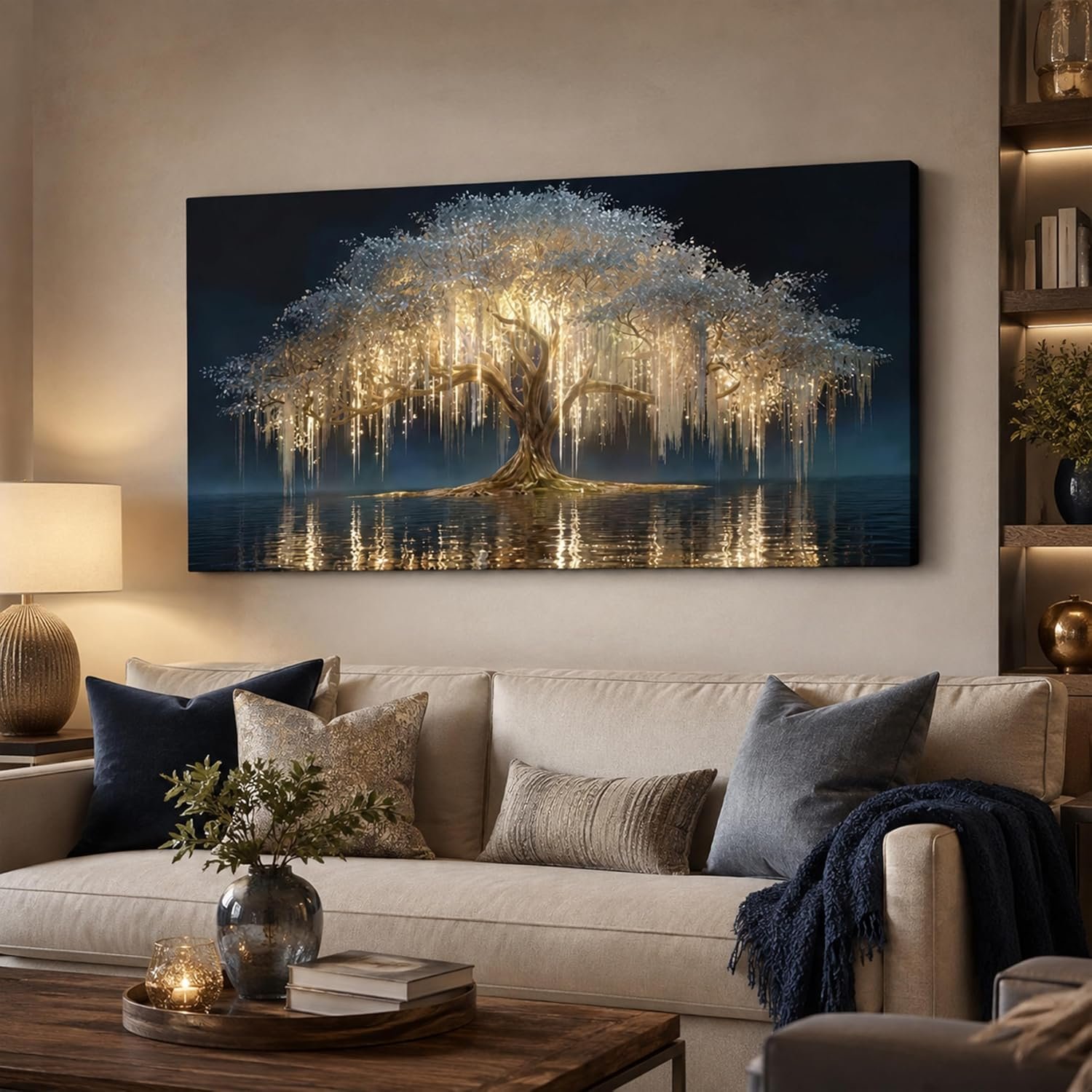 MBFKVFE Large Tree of Life Canvas Wall Art, 20×40 Inch