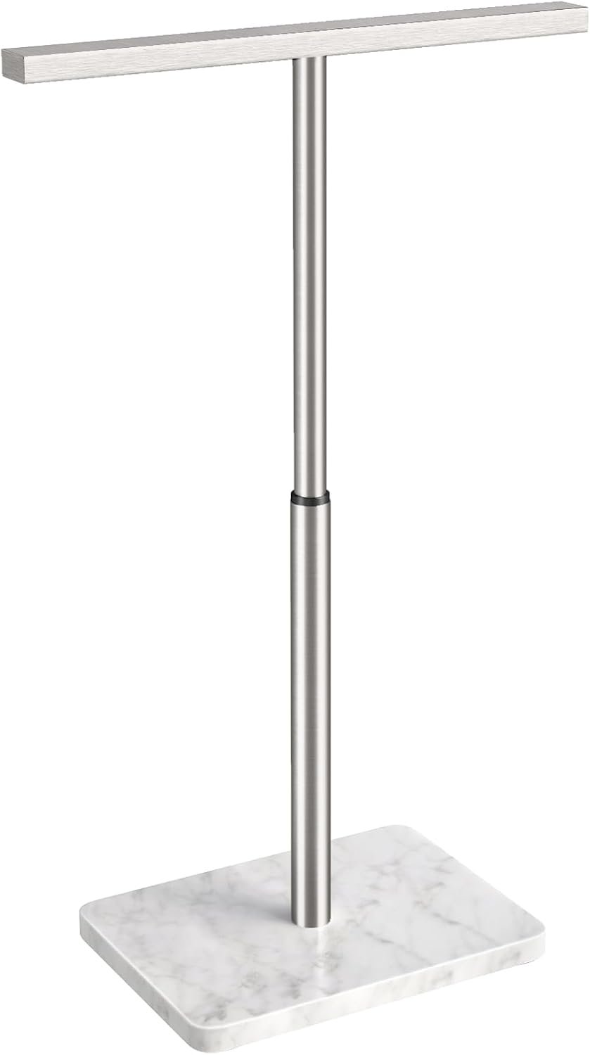 Hand Towel Holder Stand, T-Shape Adjustable 9.06″-17.68″, Brushed Nickel