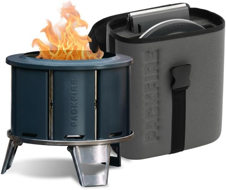 PACKFIRE Ember 10″ Smokeless Tabletop Fire Pit with Portable EVA Case