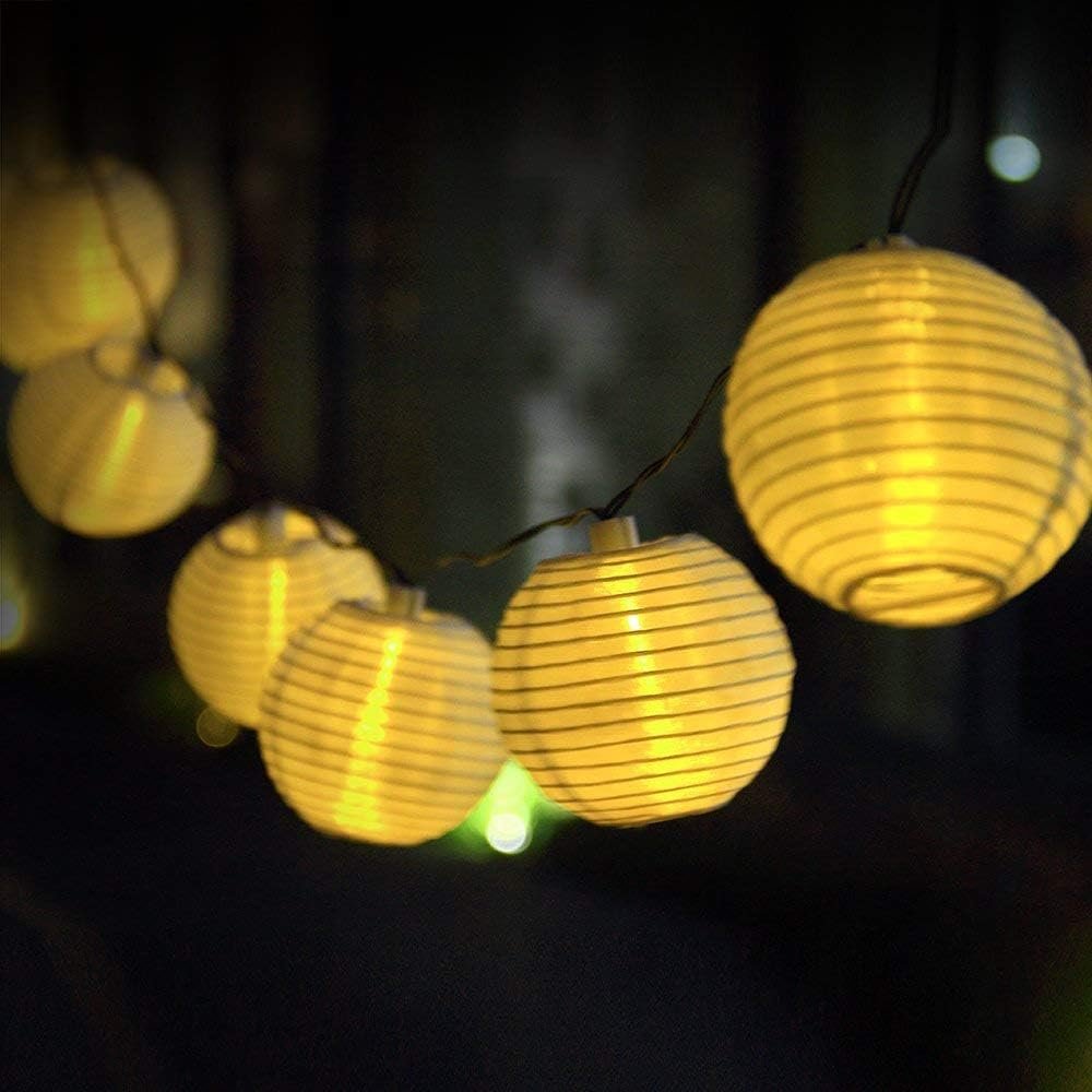 Hann® Solar LED Fairy Globe String Lights, 30LED Crystal Ball | 20 LED Lanterns | 10 LEDs Moroccan Orb Ball, Waterproof Outdoor Decorative Stringed String Lights for Christmas Garden (Paper Lantern)