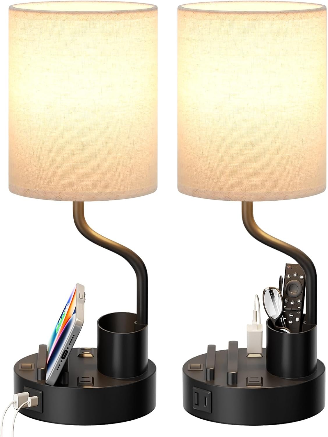 Fenmzee Bedside Lamps for Bedroom Set of 2 – Table Desk Lamp for Nightstand