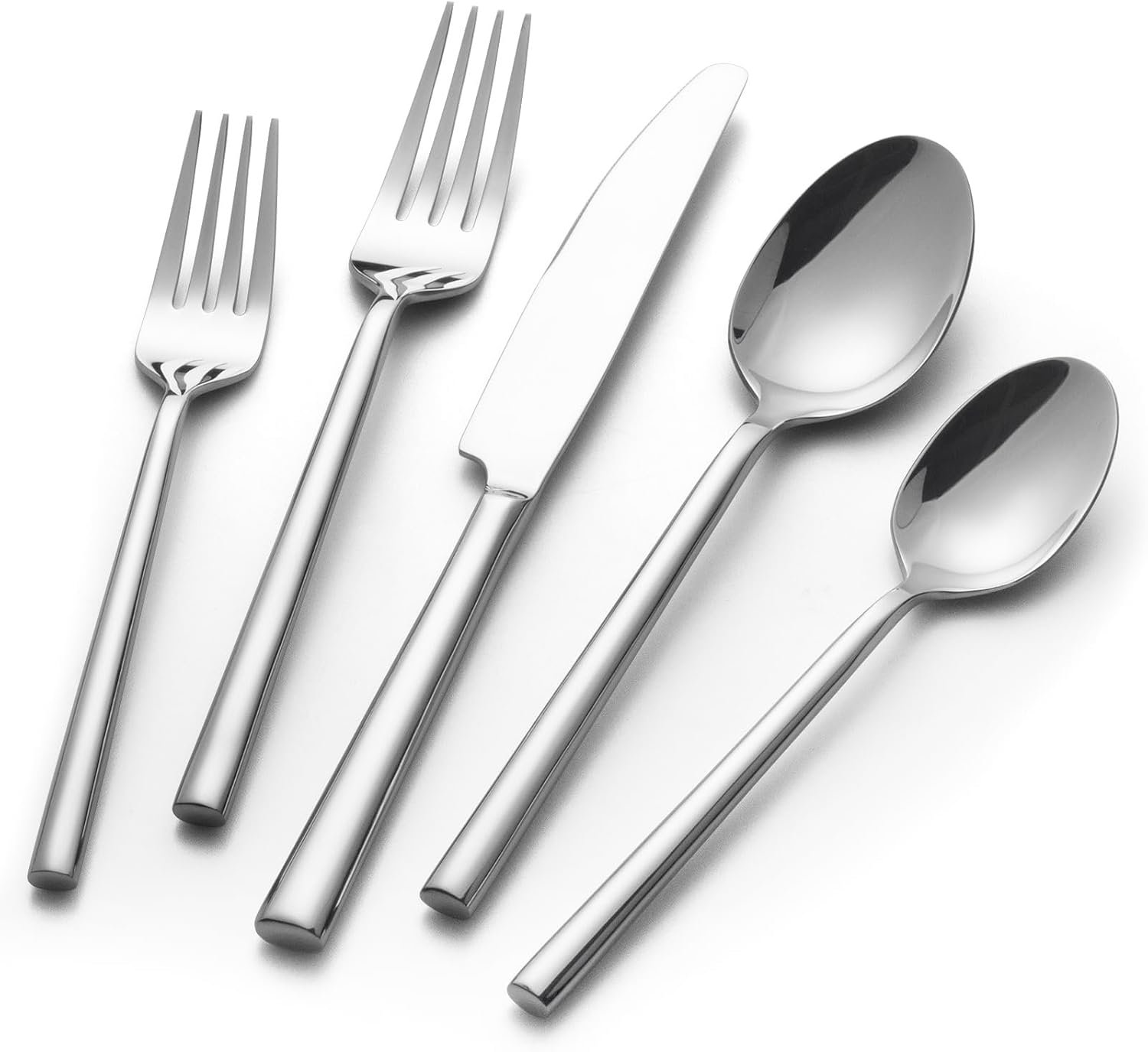 Potter 20-Piece Forged Silverware Set Stainless Steel Flatware Set Cutlery Set,Service for 4,Mirror Finish,Dishwasher Safe