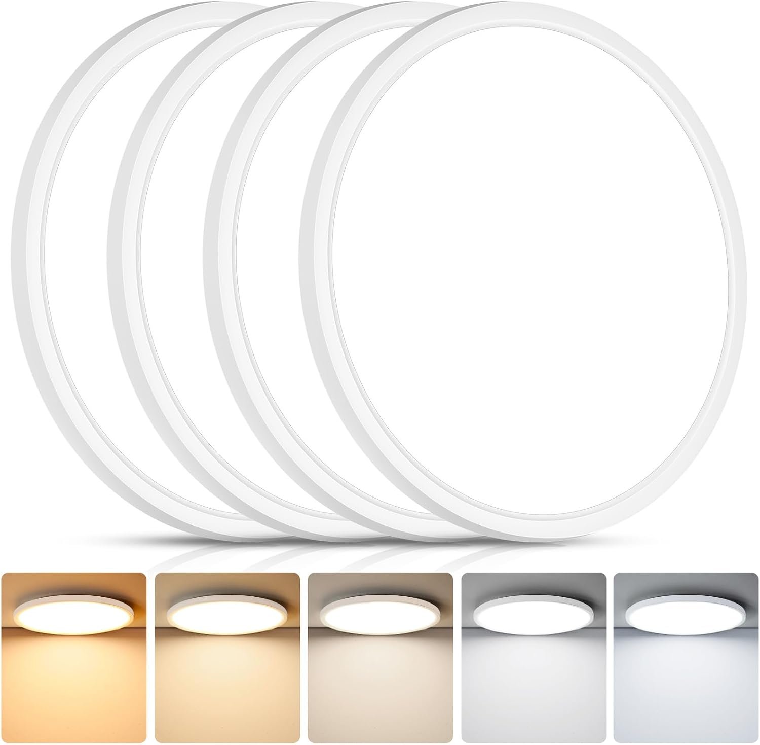 12 Inch LED Flush Mount Ceiling Light Fixture, Dimmable, 3200LM