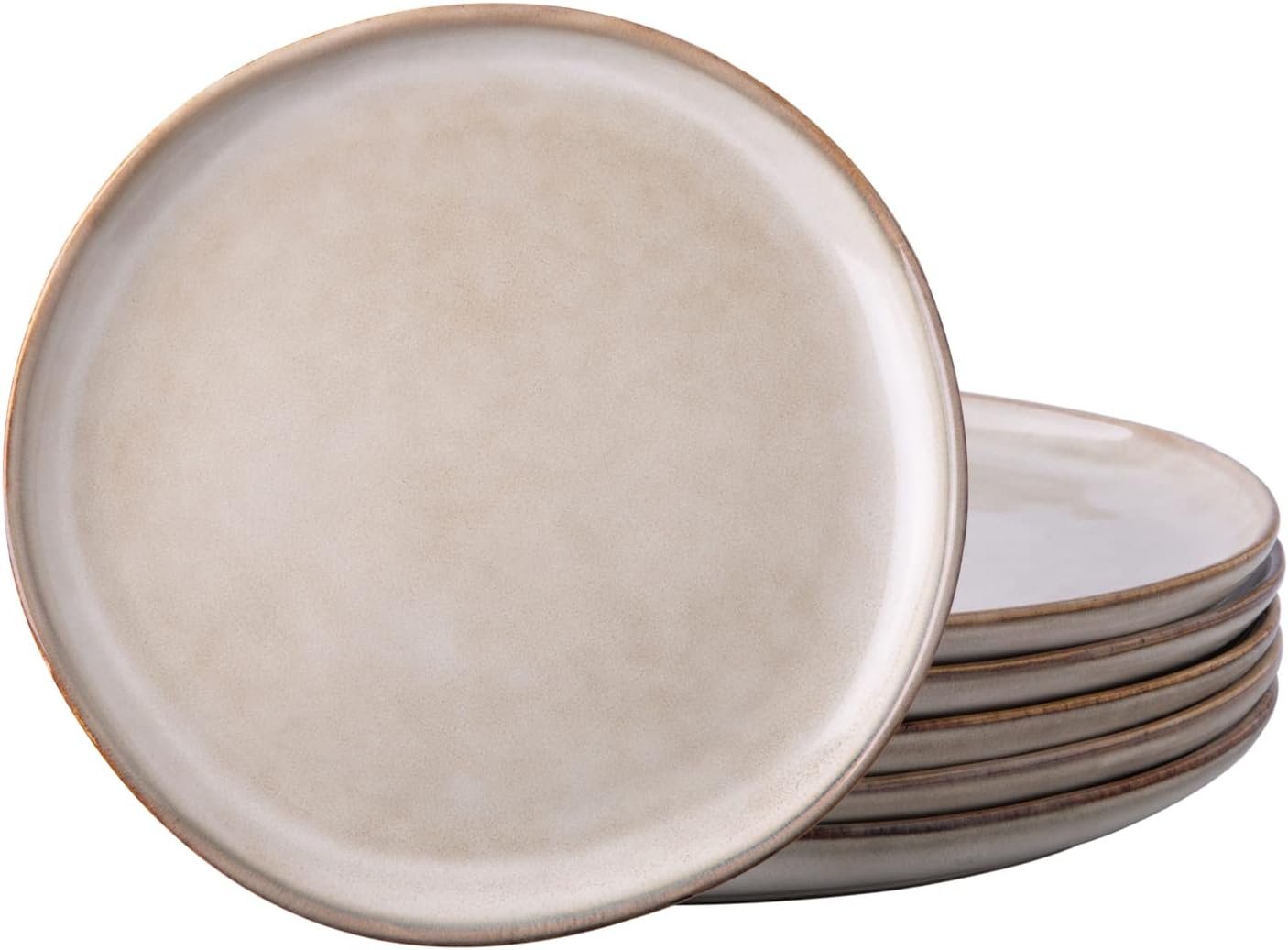 AmorArc Ceramic Dinner Plates Set of 6, 10.5 Inch Stoneware Plates Set