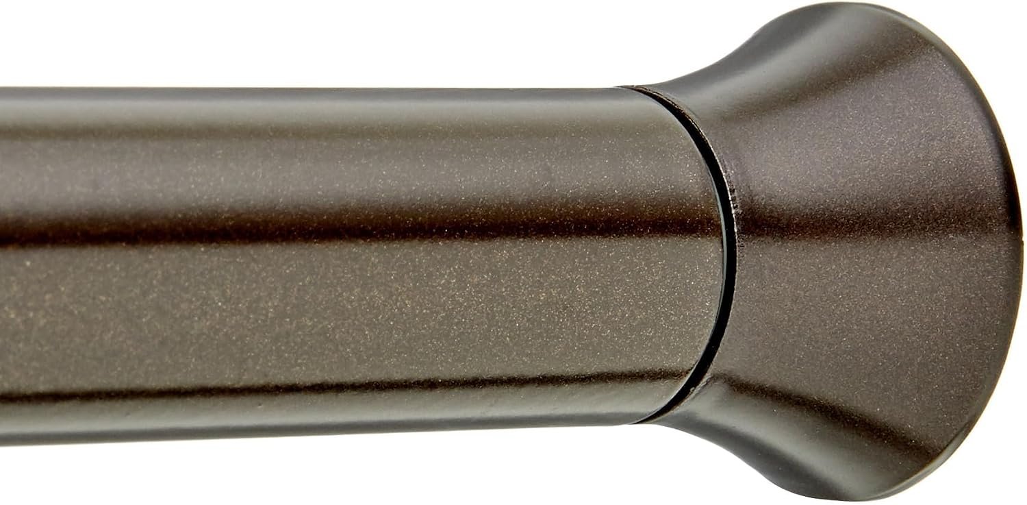 Amazon Basics No Drill Shower Curtain Tension Rod, Adjustable Length, 42-73″, Bronze, Lightweight Metal