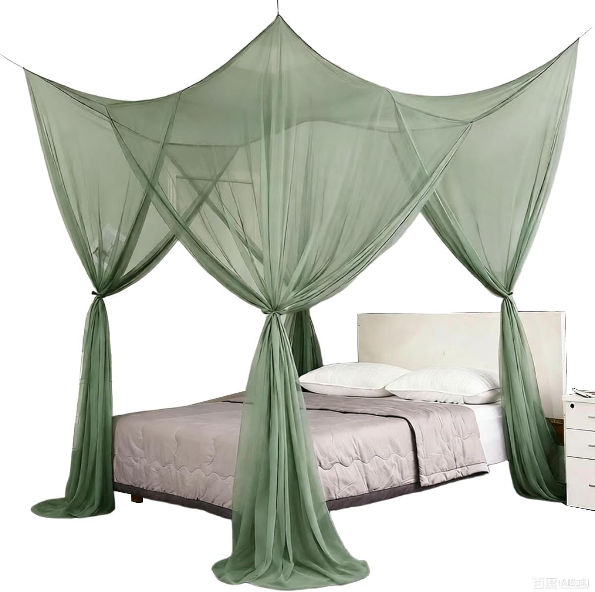 Mengersi Canopy Bed Curtains Mosquito Net for Bed Canopy Full Queen King Size Bed,Elegant Bed Netting Screen Mosquito Mesh for Camping Home Outdoor Travel