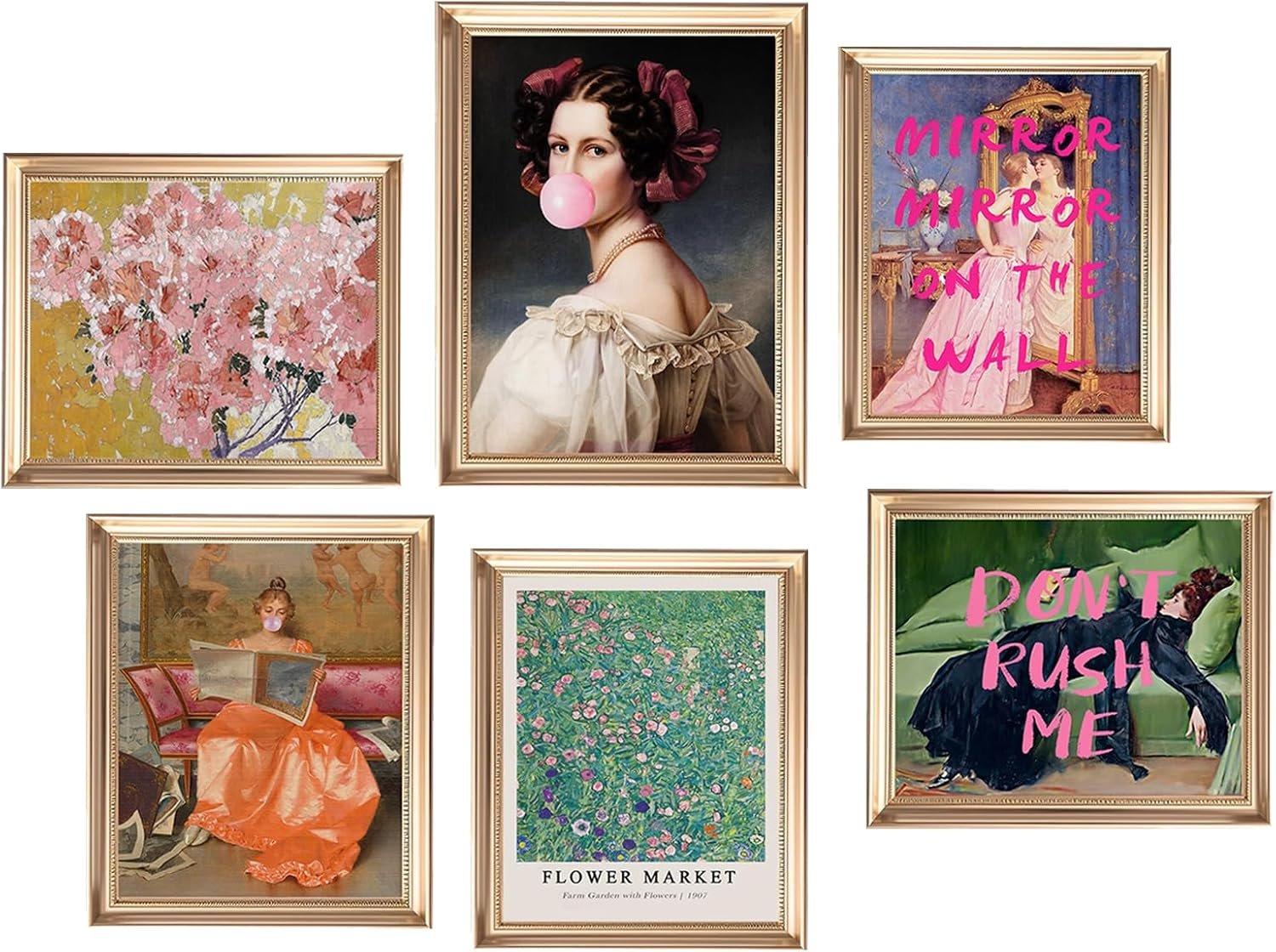Eclectic Wall Decor Set Of 6, Vintage Eclectic Wall Art Prints, 8x10inch
