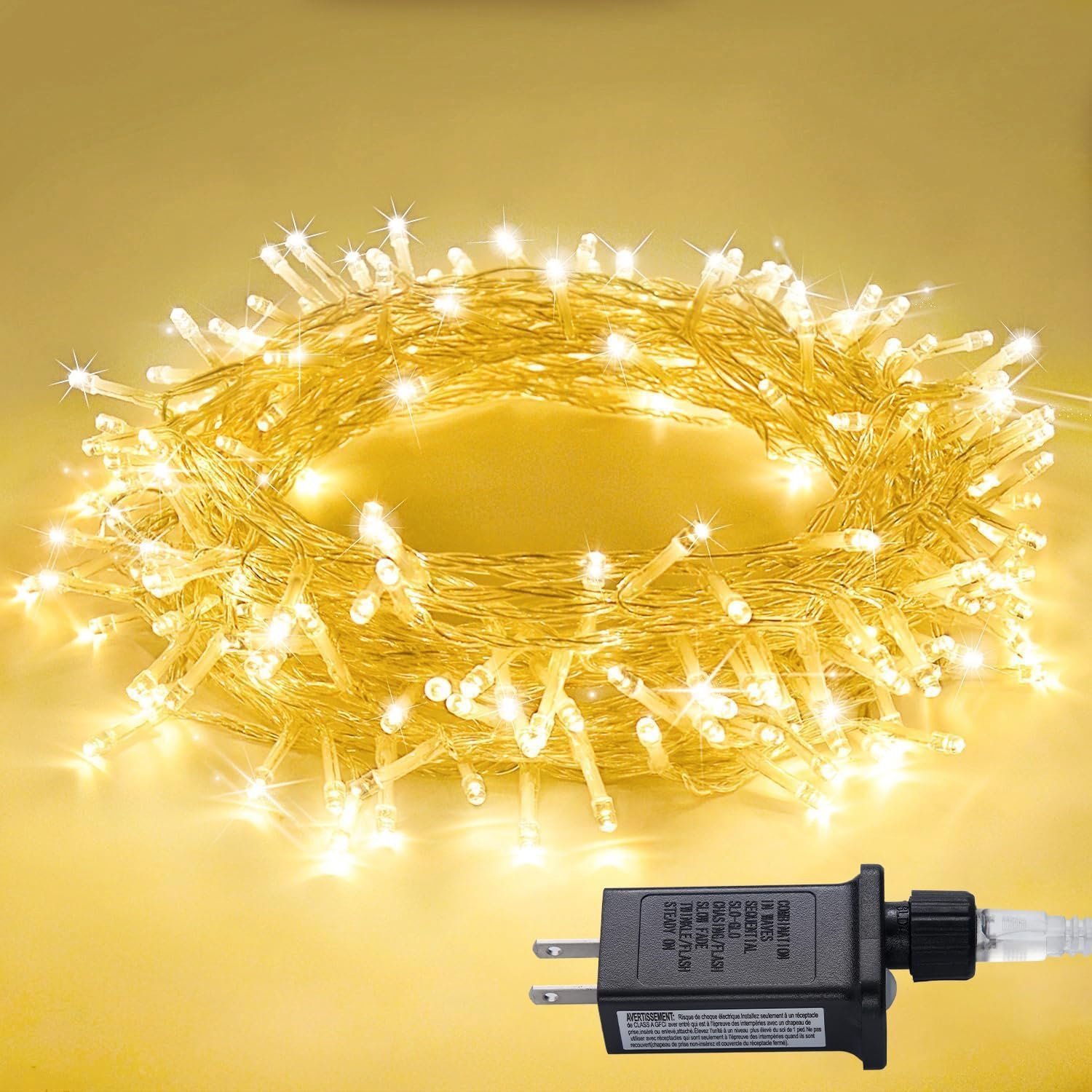 JMEXSUSS 100 LED Christmas Lights Indoor, Warm White String Lights Bedroom