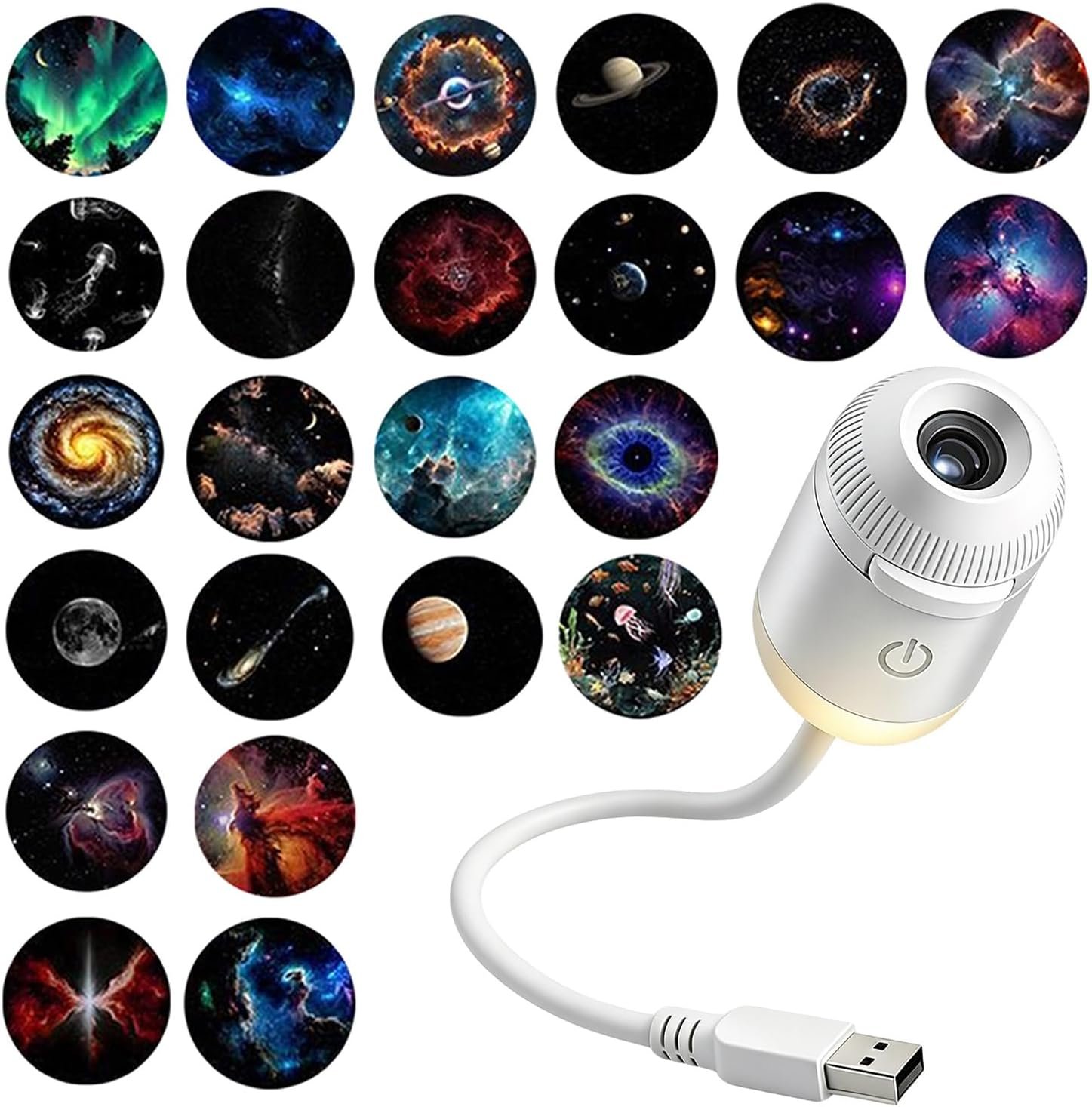 Galaxy Night Light, 2 in 1 Usb Starry Sky Projector for Bedroom, 24 Films