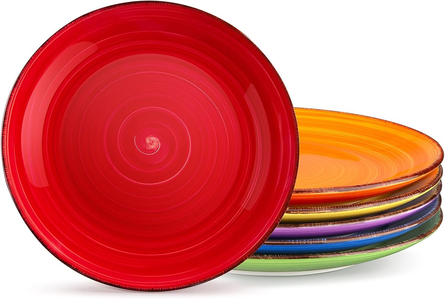 vancasso Bonita 10.5 Inch Ceramic Dinner Plates Set of 6, Warm Colors