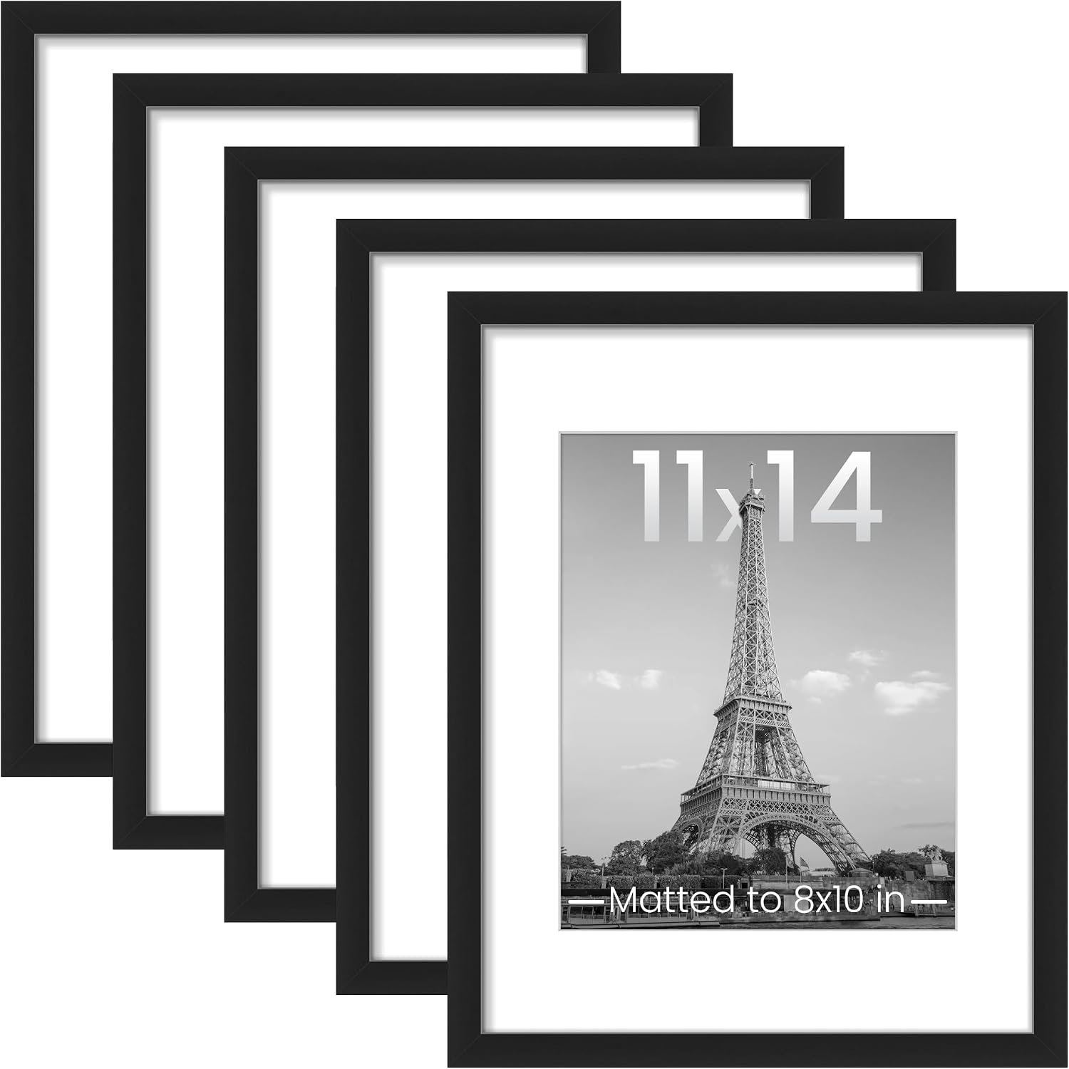 upsimples 11×14 Picture Frame, Gallery Wall Frames Set of 5, Black