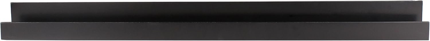 Kate and Laurel Levie Wood Floating Wall Shelf Picture Frame Holder Ledge, Black