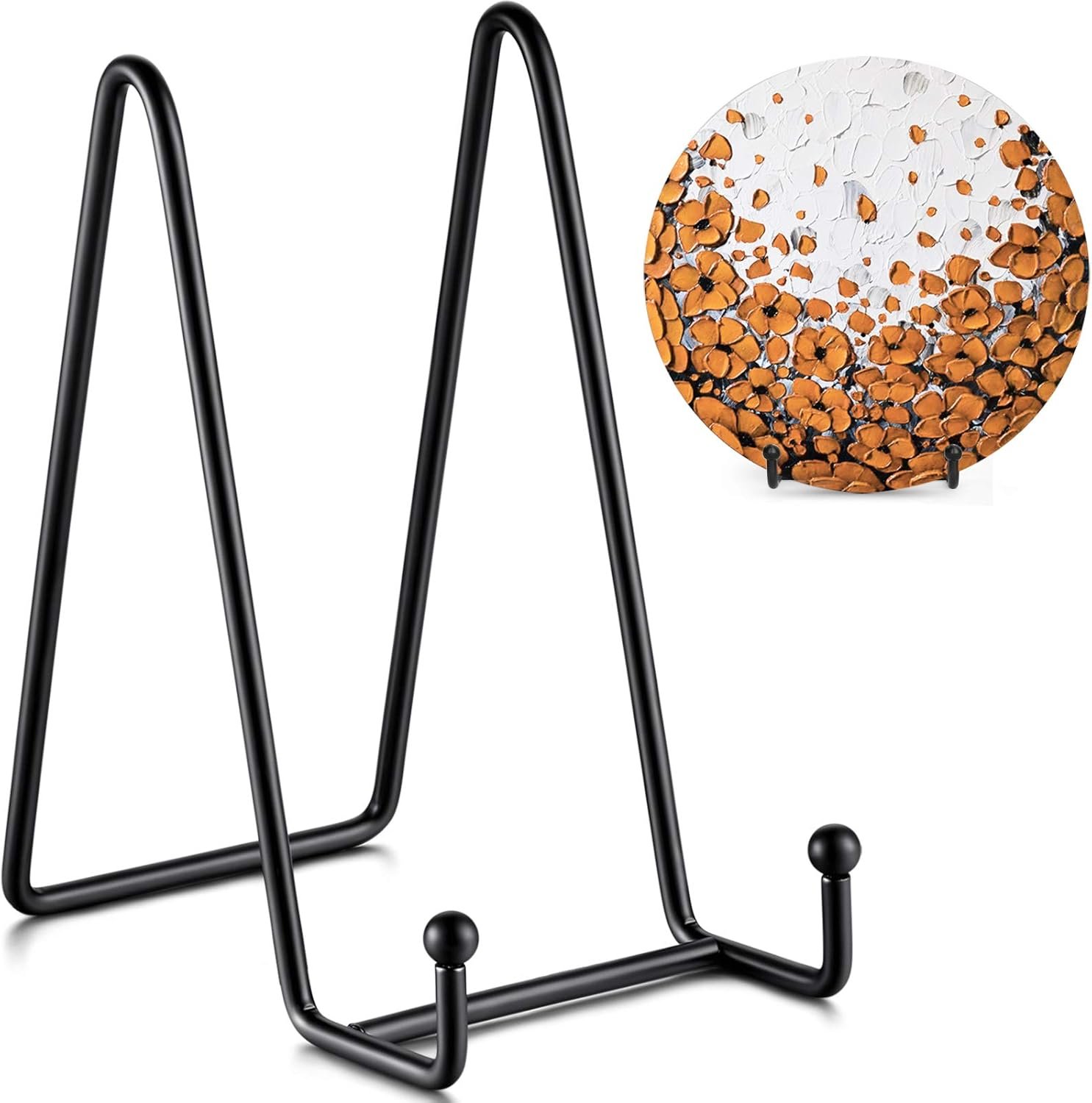 TR-LIFE Plate Stands for Display – 6 Inch Stand + Metal Frame holder stand Picture, Decorative Plate, Book, Photo Easel (2 Pack)