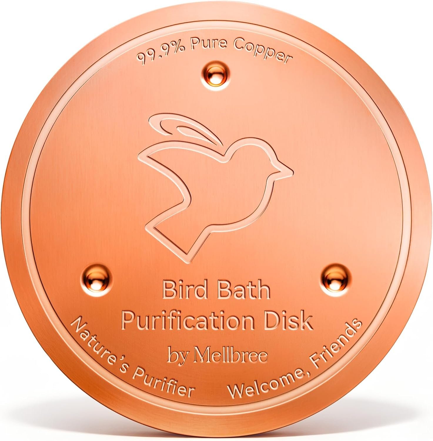 Mellbree Bird Bath Copper Disc, 0.6mm Reinforced 99.99% Pure Copper Cleaning Disk Help Keep Water Clean All-Season, Fit for Outdoor Birdbaths, Bowl, Bird Bath Solar