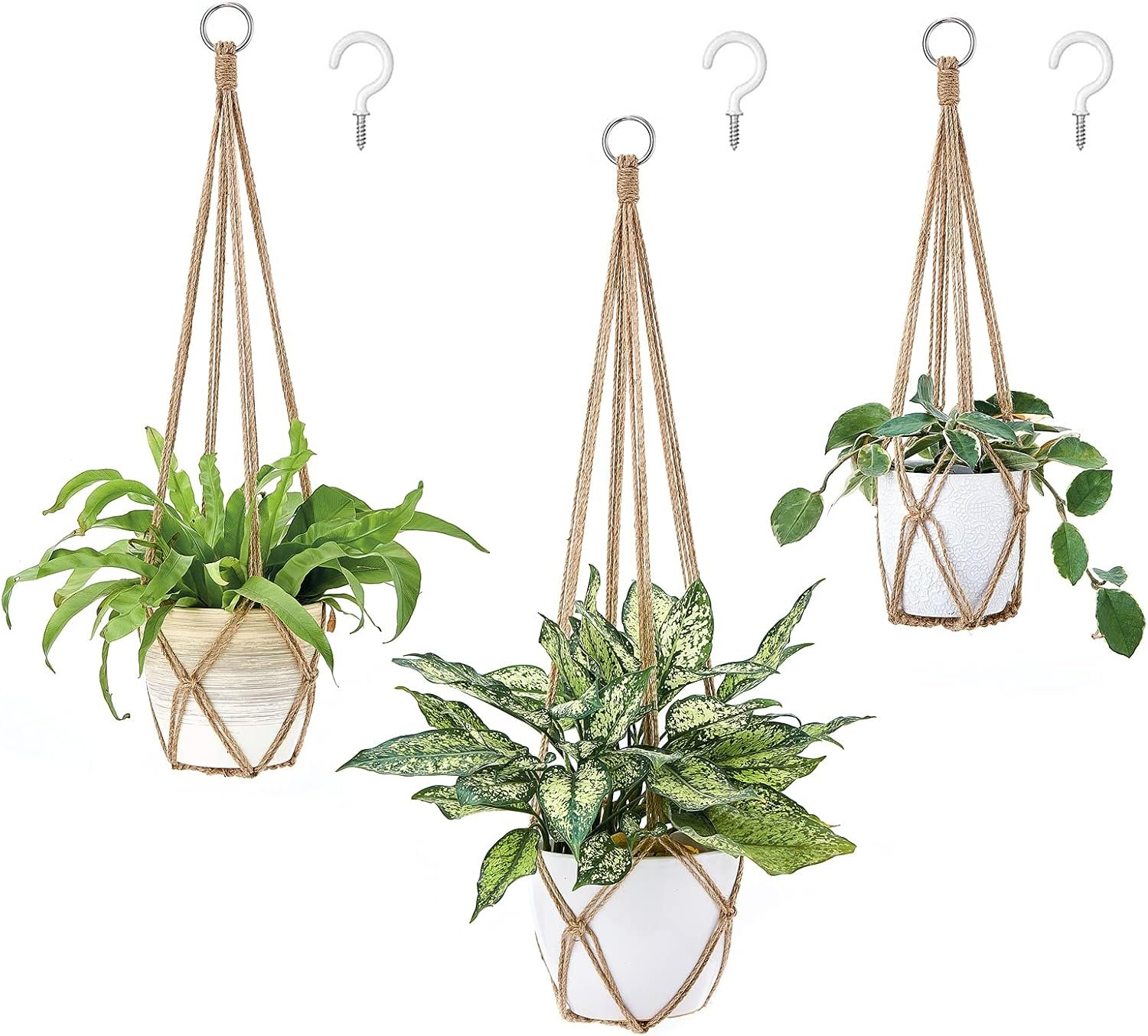 Macrame Plant Hanger Indoor Hanging Plant Holder Planter, Set of 3