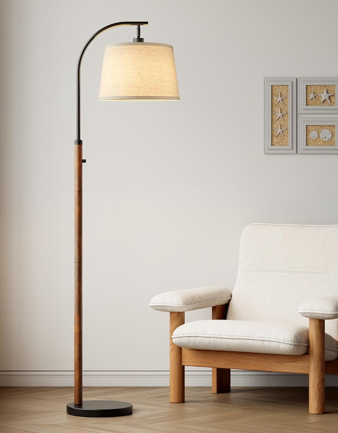 Dimmable Floor Lamp for Living Room, 65″ Tall Metal Standing Lamp with Bulb