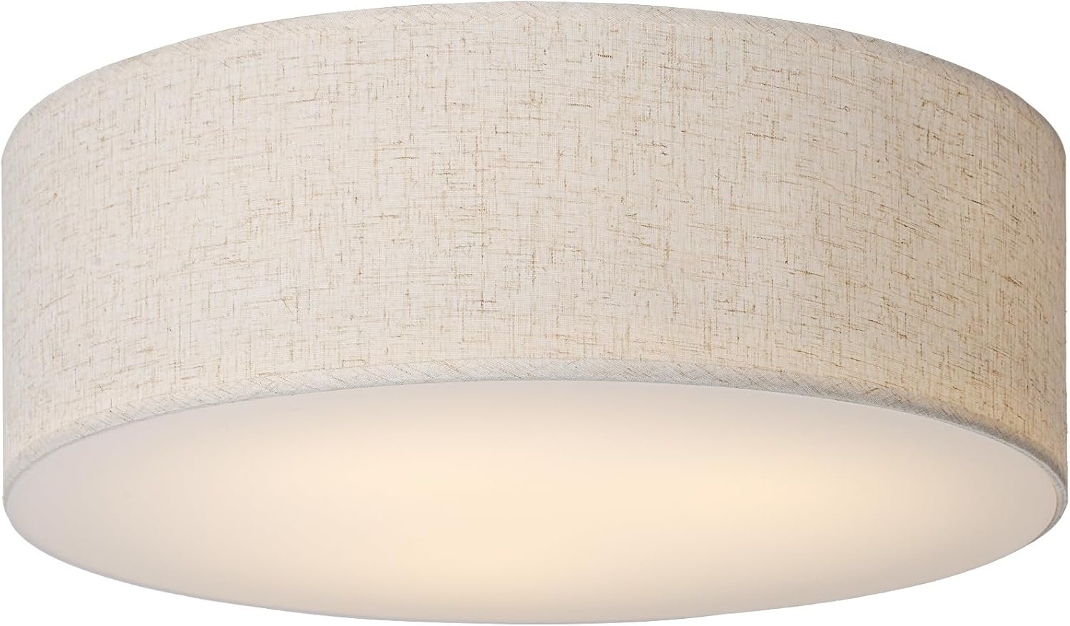18-Inch Large Flush Mount Ceiling Light Fixture with Fabric Shade, Modern Drum Closed to Ceiling Lighting for Living Dining Room, Bedroom, Kitchen, Foyer – Farmhouse 3-Light Lamp & Chandelier