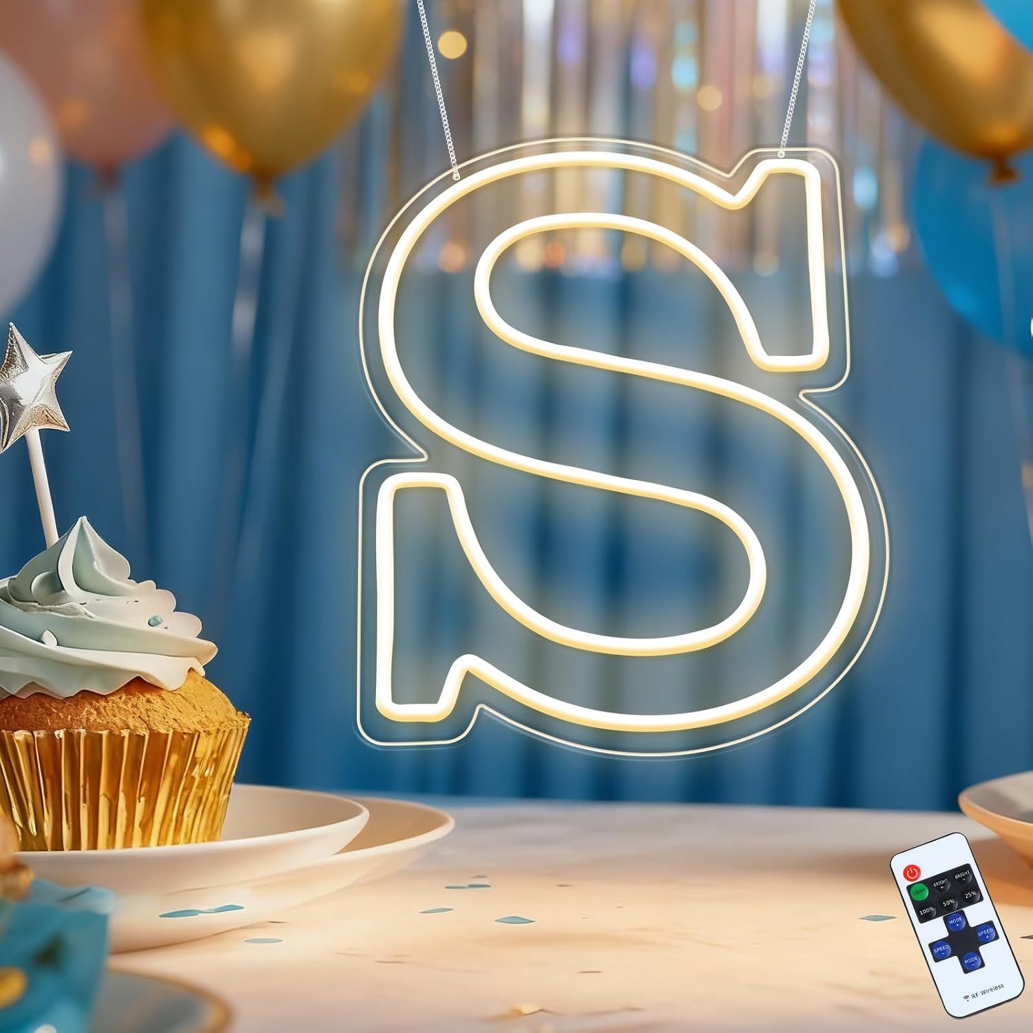Light Up Letters S LED Letters Lights Neon Sign 26 Alphabet 11.4″Decorative Lighted Alphabet for Wedding Party Birthday Bar Christmas Home Decor Letter Lights (Warm White)