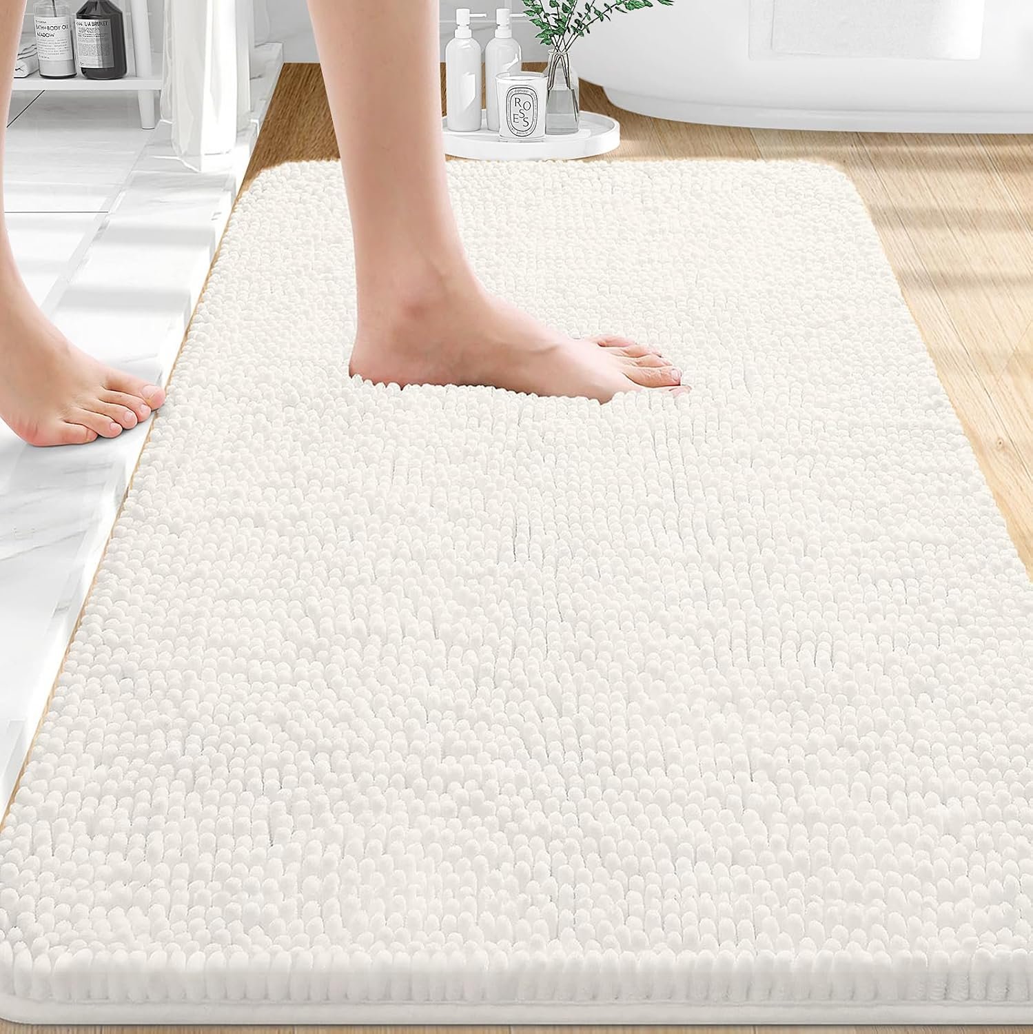 OLANLY Bathroom Rugs 30×20, Extra Soft Absorbent Chenille Bath Rugs