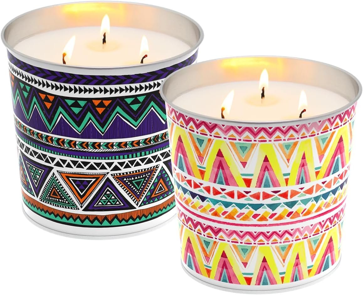 2 Pack 20oz Citronella Candles Large Bucket Soy Wax Candle Made with Citronella Essential Oil, Use for Outdoor and Indoor