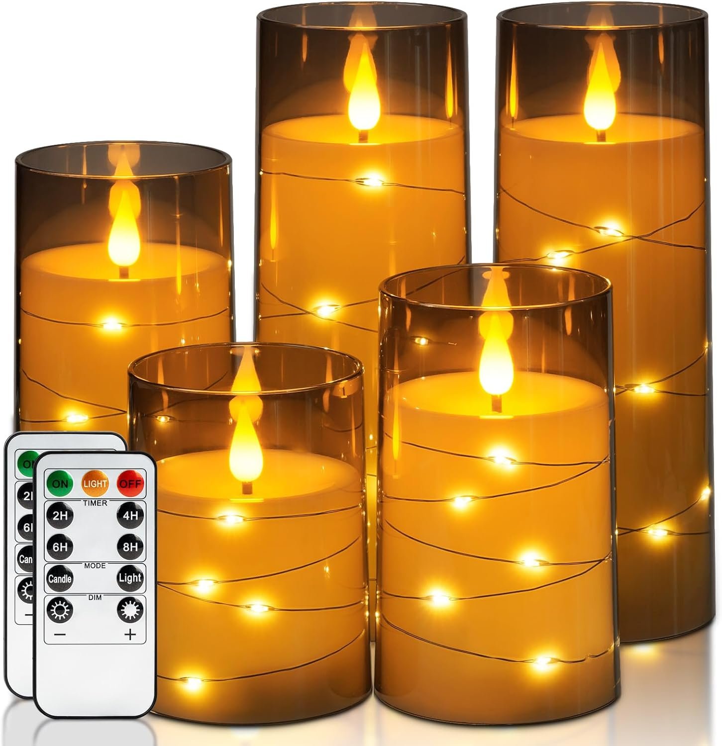 Homemory Flickering Flameless Candles, LED Pillar Candles with Remote