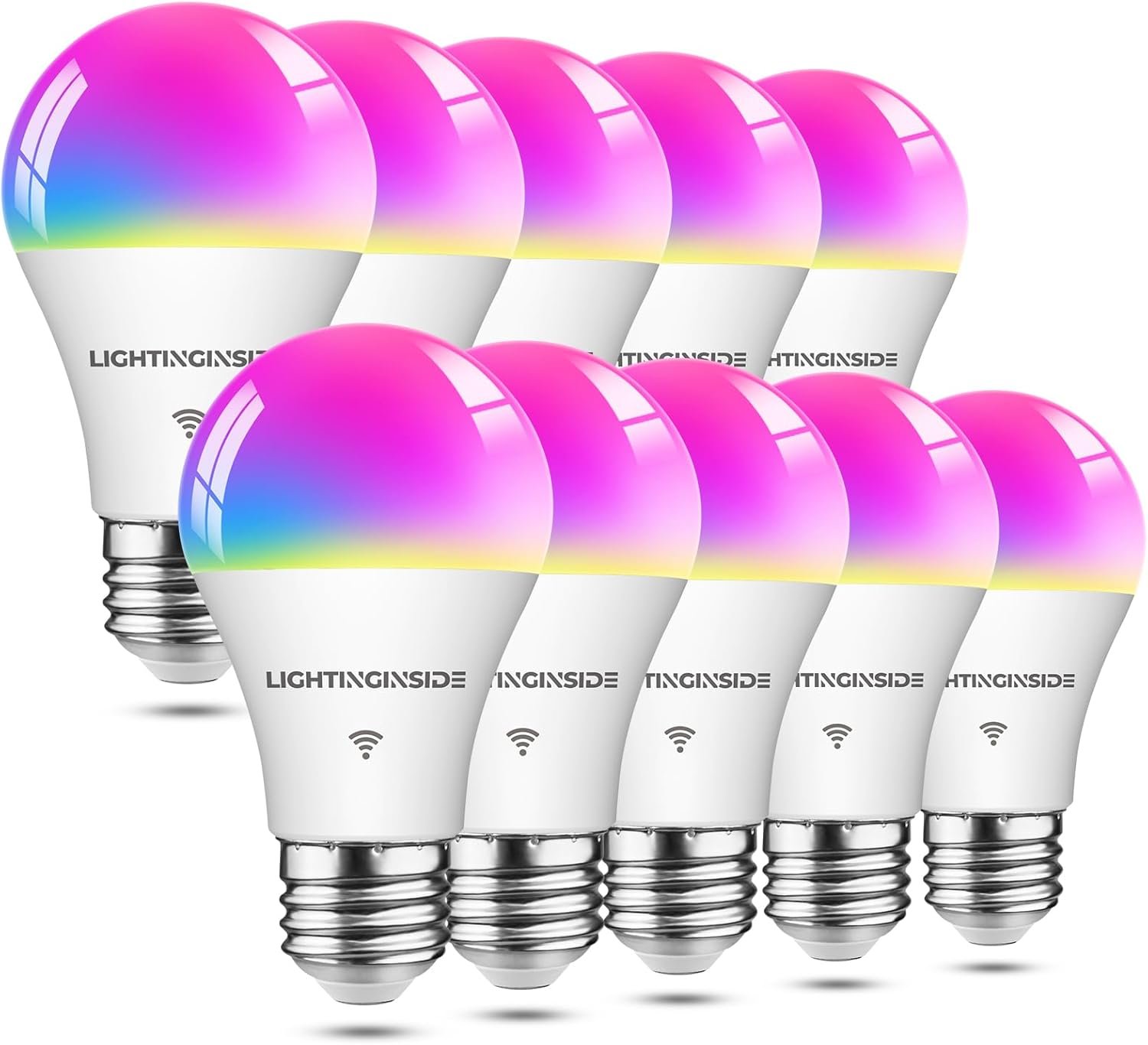 Lightinginside Smart Bulb Compatible with Alexa/Google Home/SmartLife,10PCS