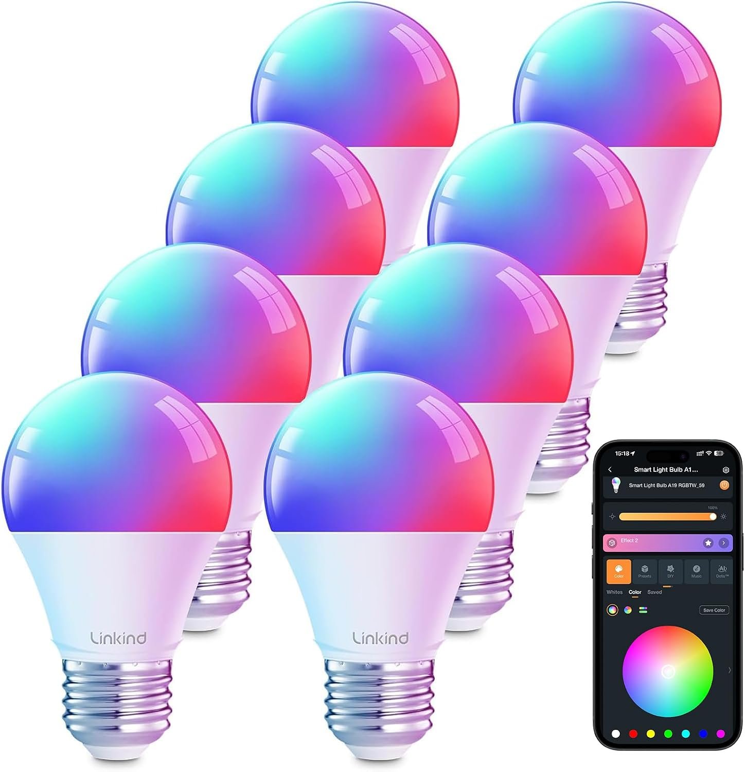 Linkind Smart Light Bulbs, Compatibale with Alexa, Google Home, AiDot