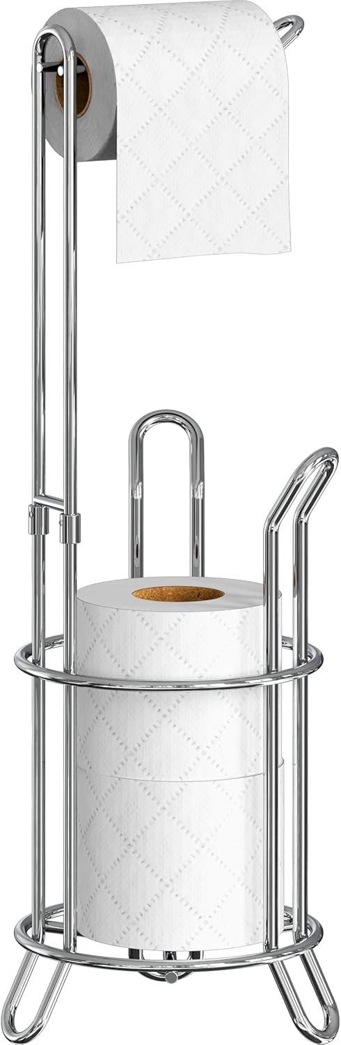 Simple Houseware Bathroom Toilet Paper Storage Holder Stand Shelf, Chrome