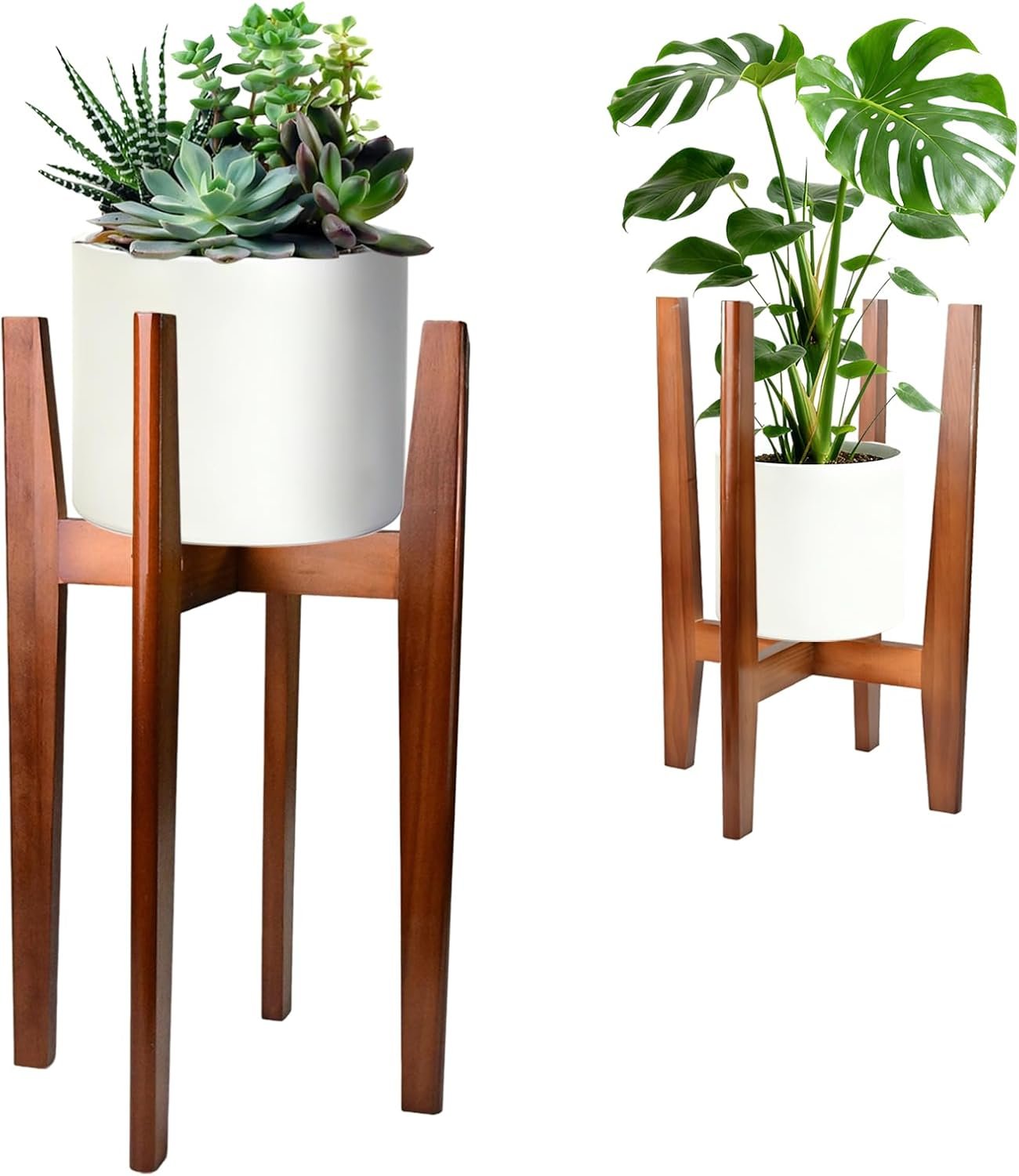 24″ Tall Wood Plant Stand Indoor, Corner Flower Pot Plants Holder Outdoor