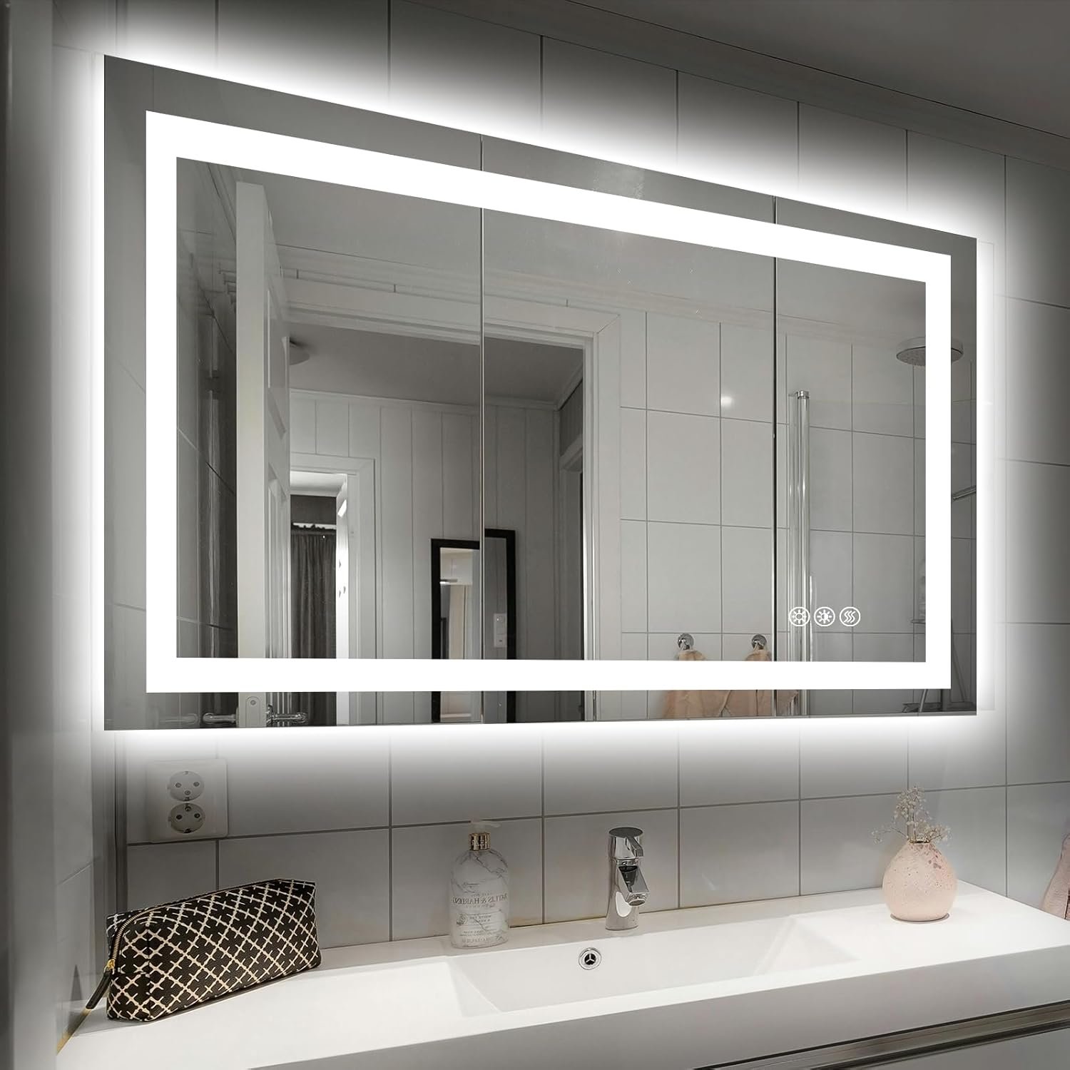 40″X32″ LED Bathroom Mirror with Lights, UL Listed