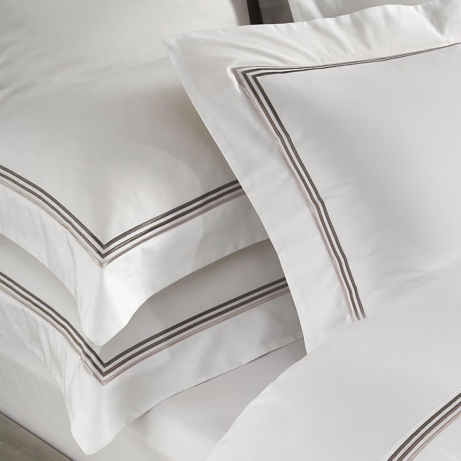 White Pillow Shams King Size Set of 2, 100% Cotton Pillow Cases, 20×36