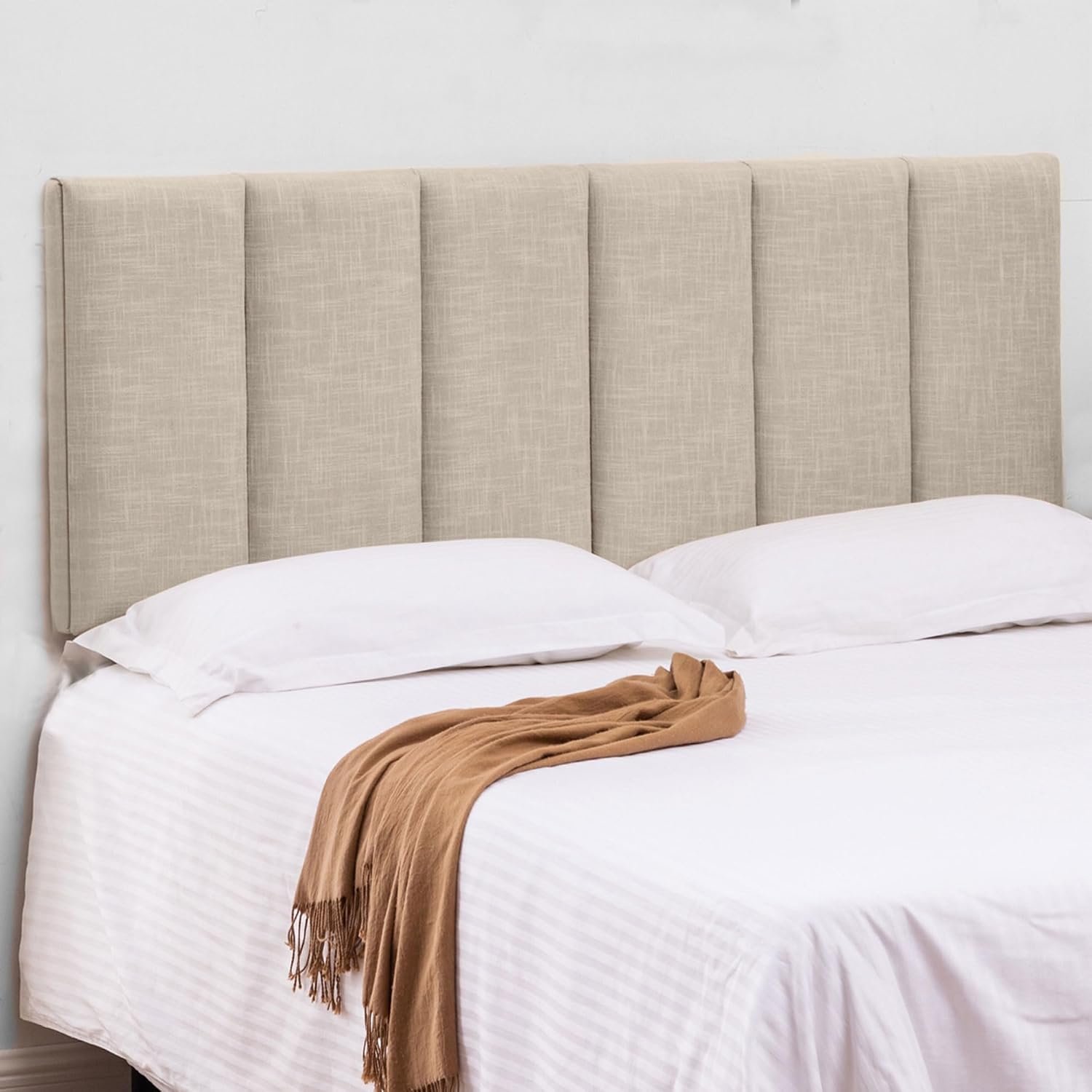 HAOBO Home Upholstered Queen Headboard Only, Modern Linen Panel Oatmeal
