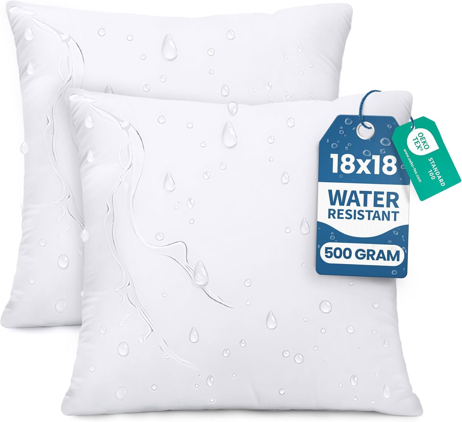 Utopia Bedding 18×18 Outdoor Pillows, Water Resistant Throw Pillows, 2-Pack