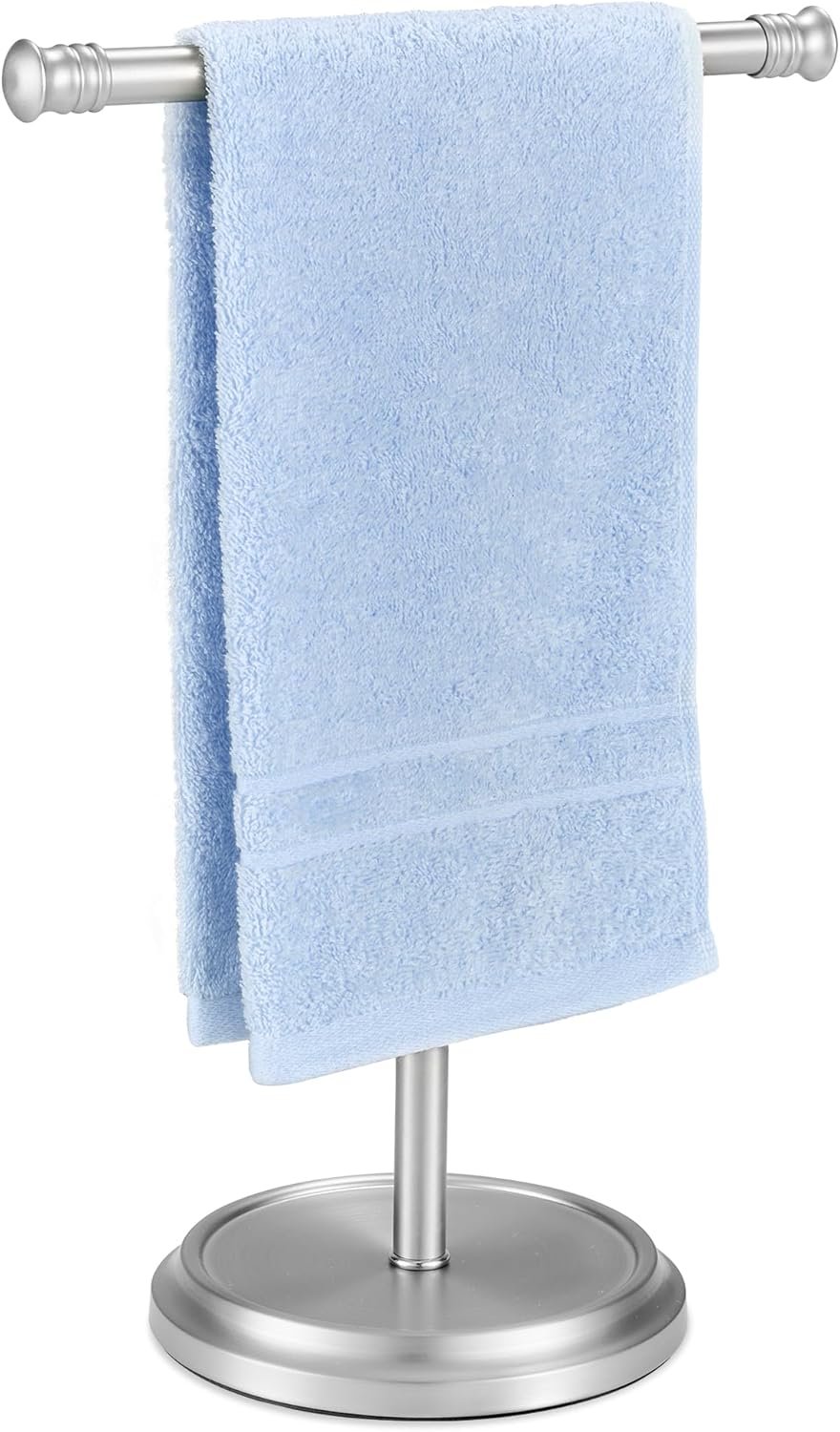 Hand Towel Holder Stand for Bathroom & Kitchen, 14 Inch Freestanding T-Shape Towel Rack Stand with SUS304 Stainless Steel Base, Rust-Proof Towel Bar for Countertop (Brushed Nickel)