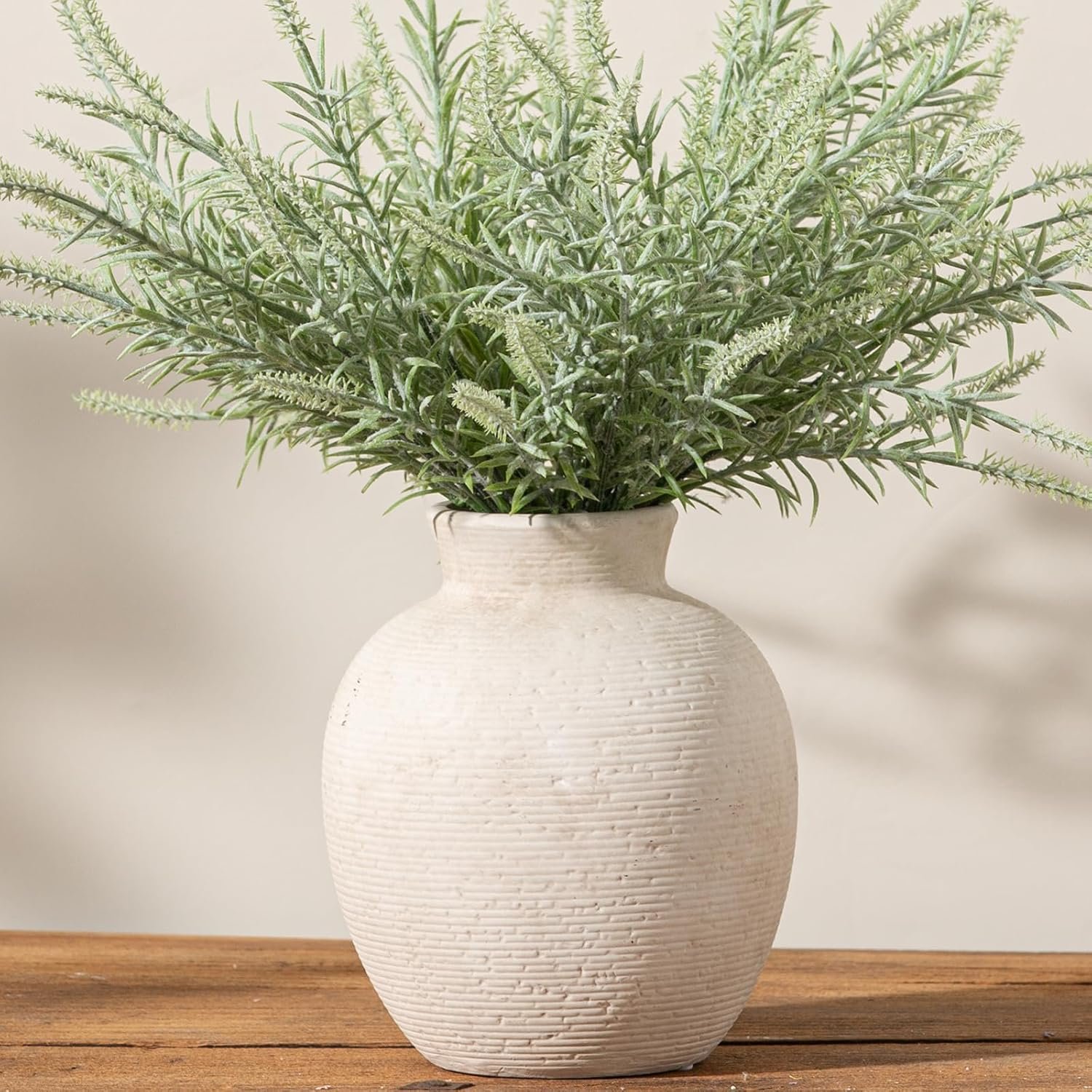 Ceramic Flower Vase Home Decor – Farmhouse Table Vases Rustic Vintage Living Room Kitchen Bedroom Decorations for House Book Shelf Office Coffee Desk Dining Fireplace (7.4″ Rustic)