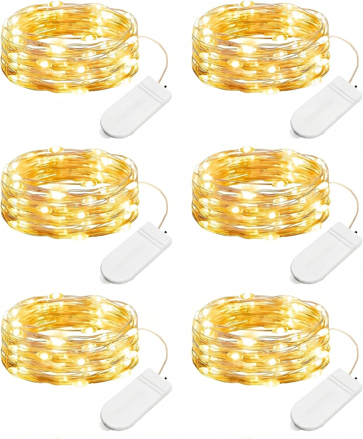Minetom 6 Pack Battery Operated LED Fairy Lights for Christmas Decor