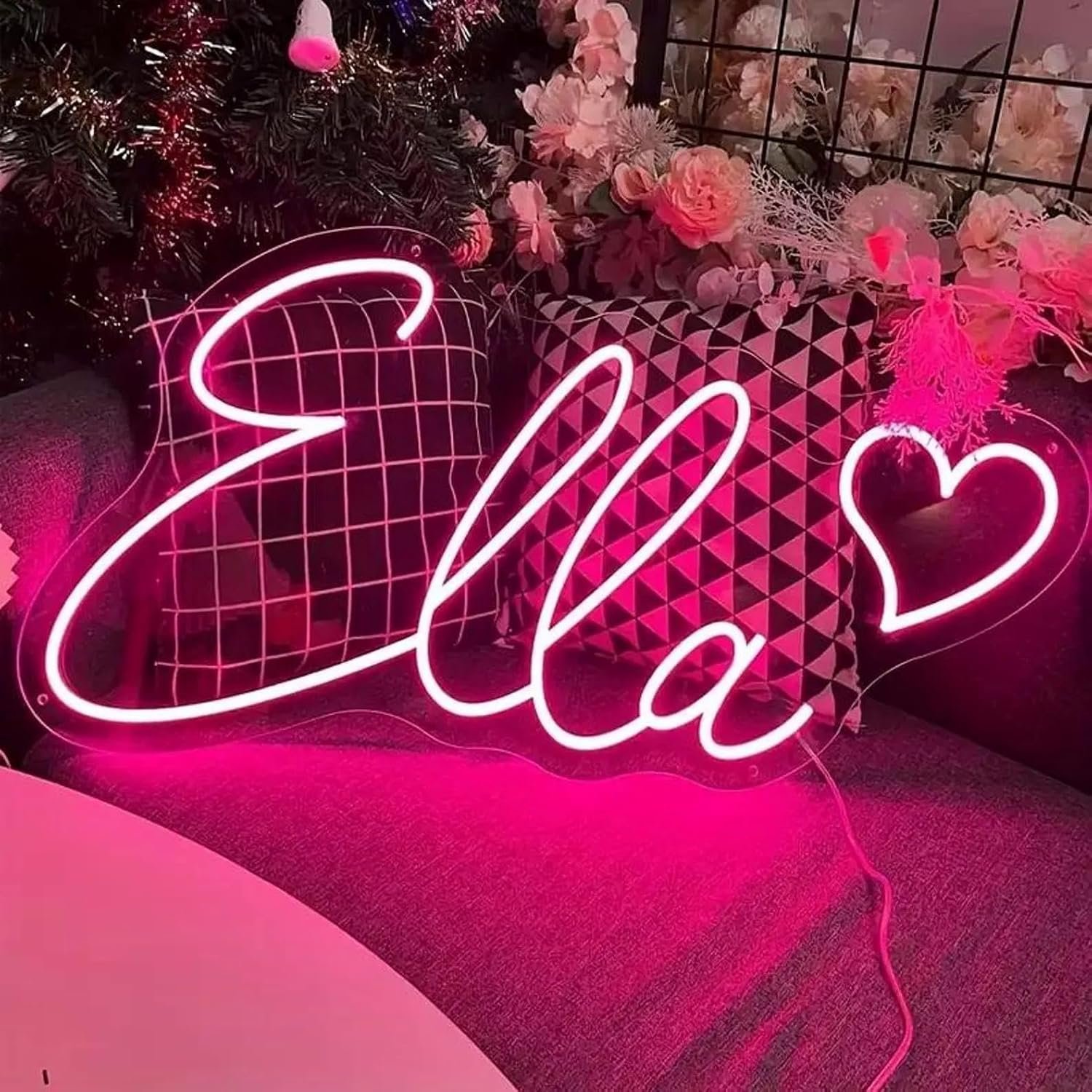 Custom Neon Sign, Personalized LED Neon Light Sign Customizable Text Logo Neon Wall Decor for Birthday Gift Wedding Anniversary Business Bar Storefront Game Room Man Cave Home Party Bedroom Decor