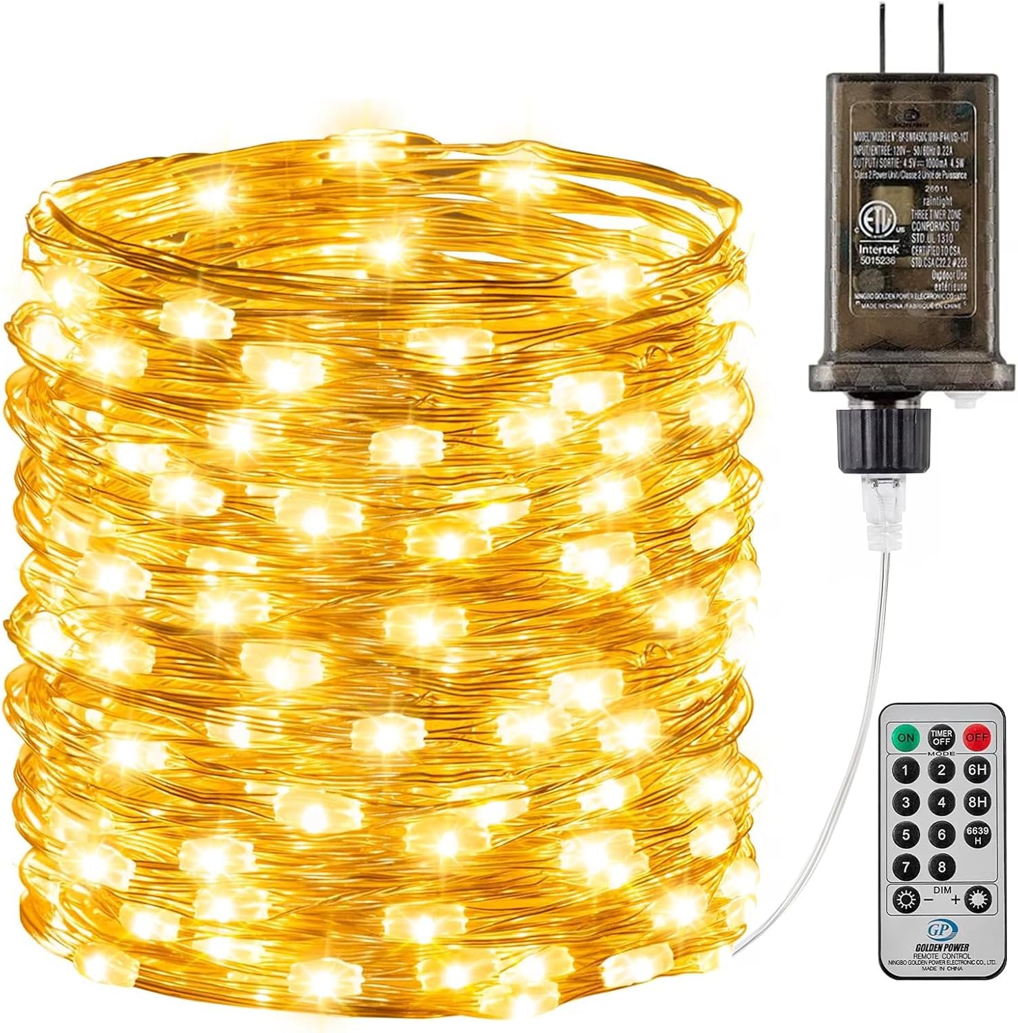 66FT 200 LED Fairy Lights Plug in with Remote, 8 Modes Twinkle Lights