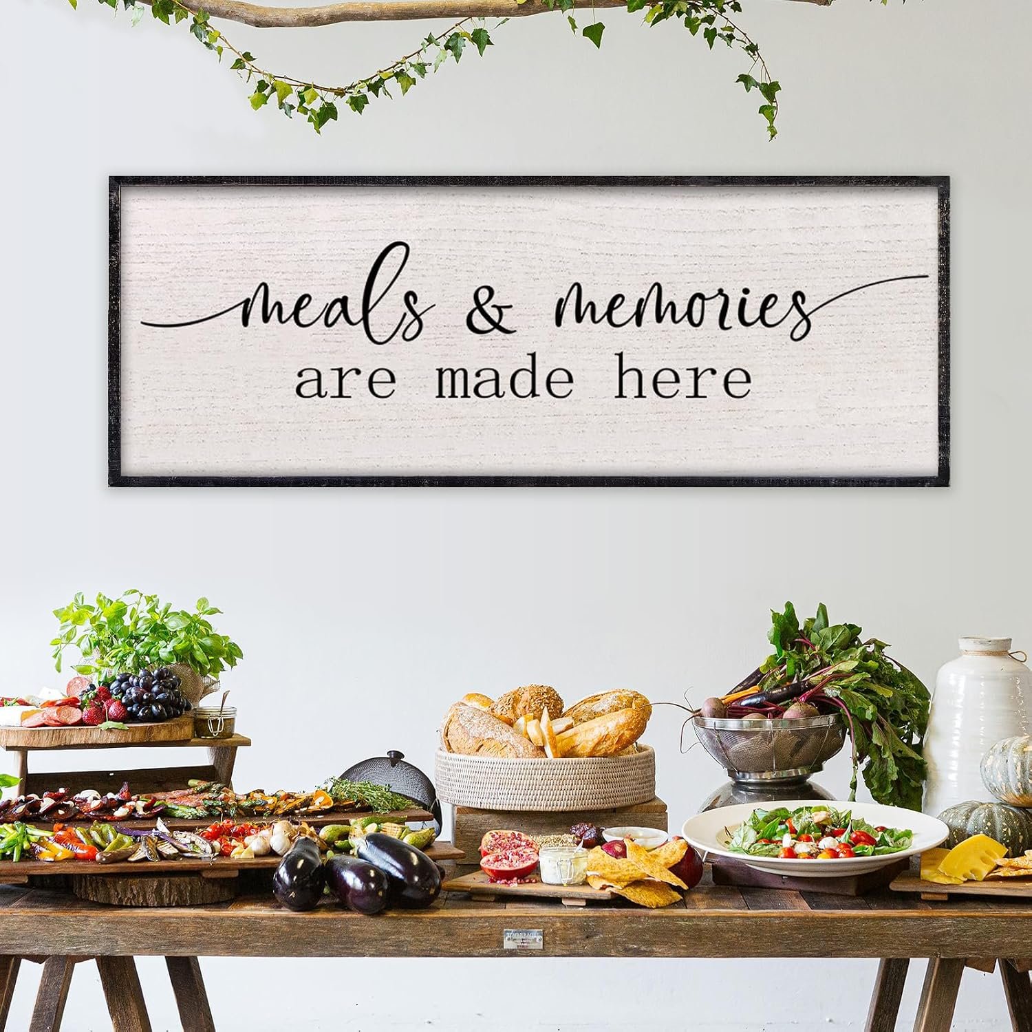 LuZhiQiang Meals and Memories Are Made Here Sign 32″x12″ Black