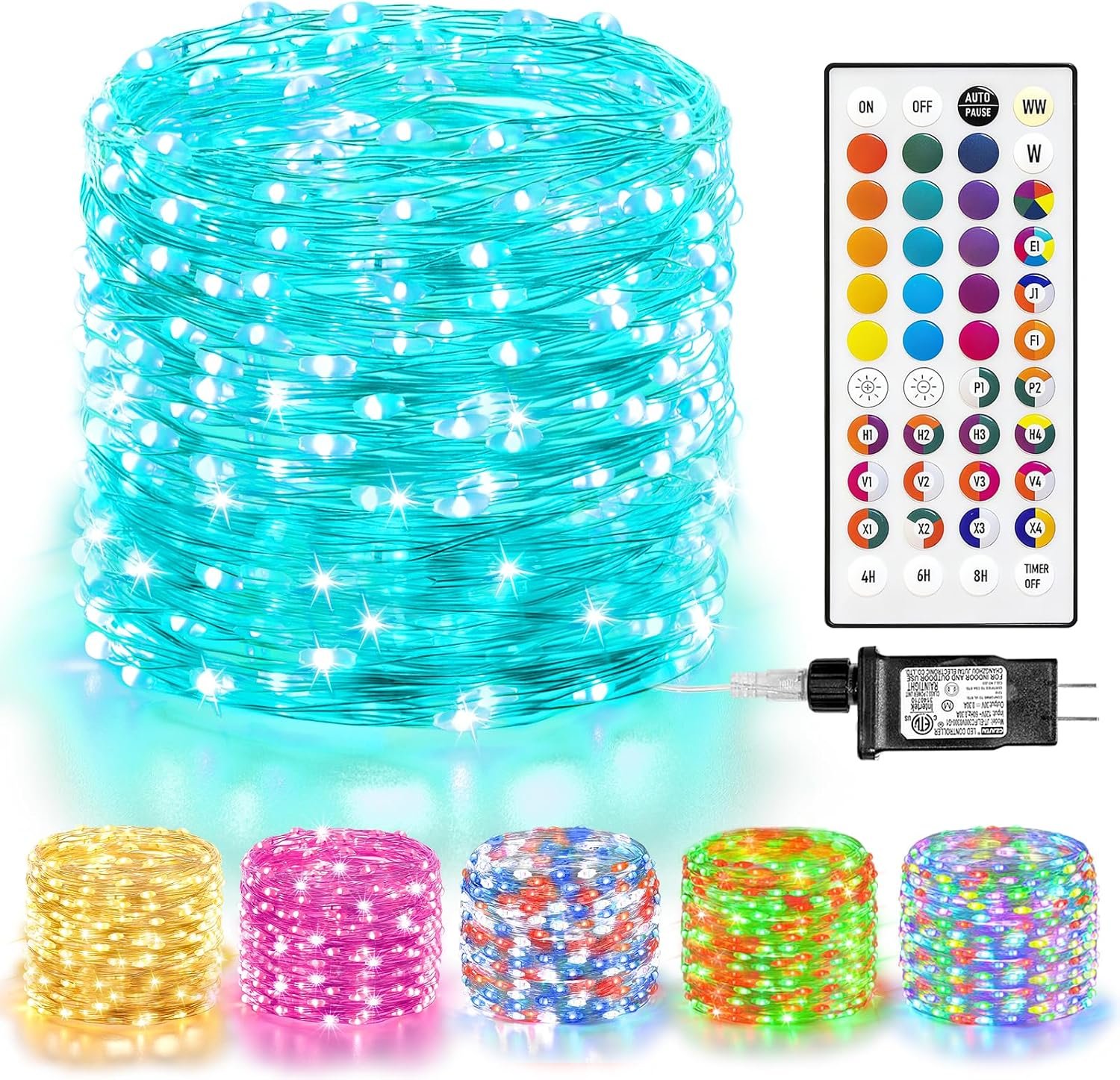 LitHome 66 FT Color Changing Fairy Lights Plug in with Remote, 200 LED