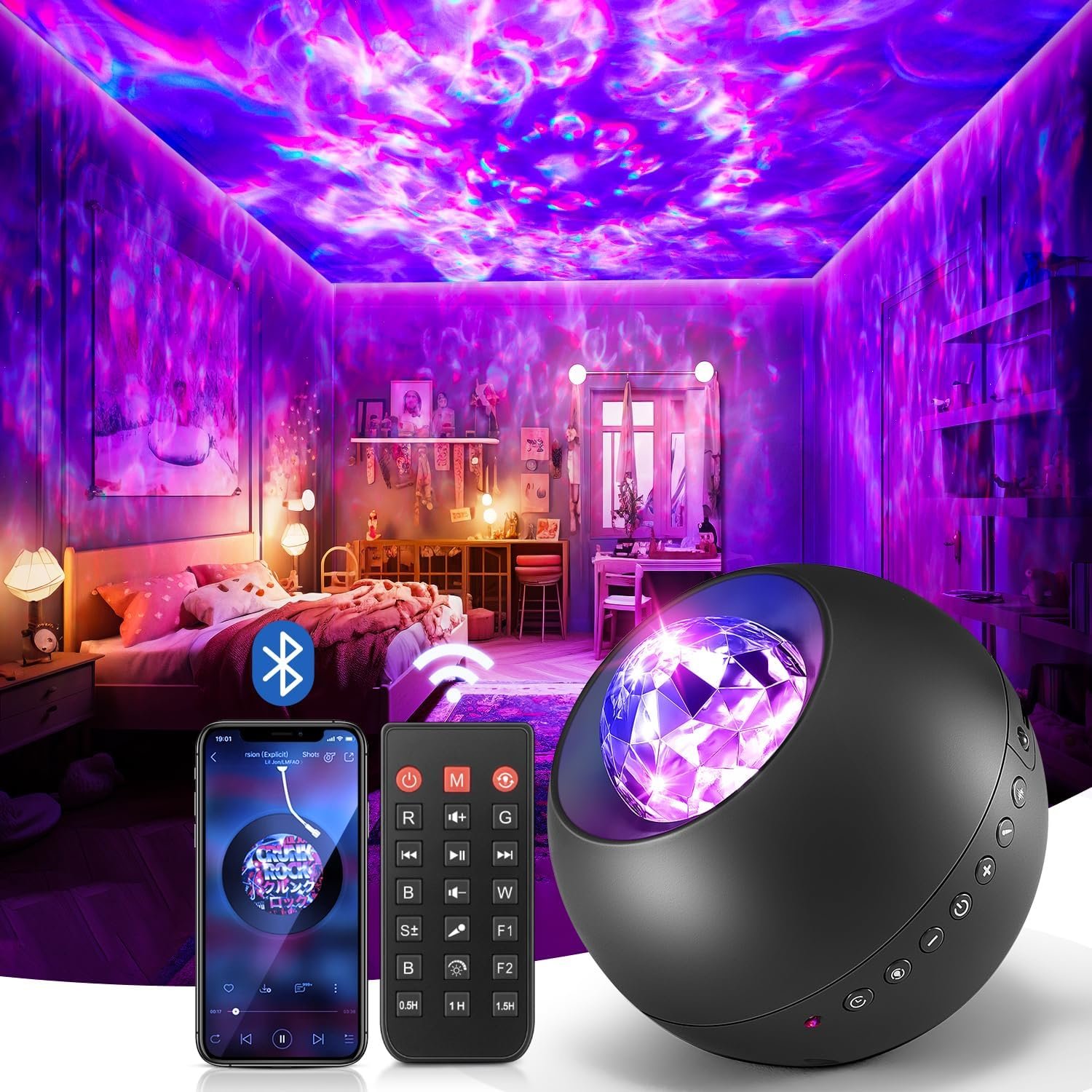 One Fire Galaxy Projector Lights for Bedroom Halloween Gifts for Teen Boy