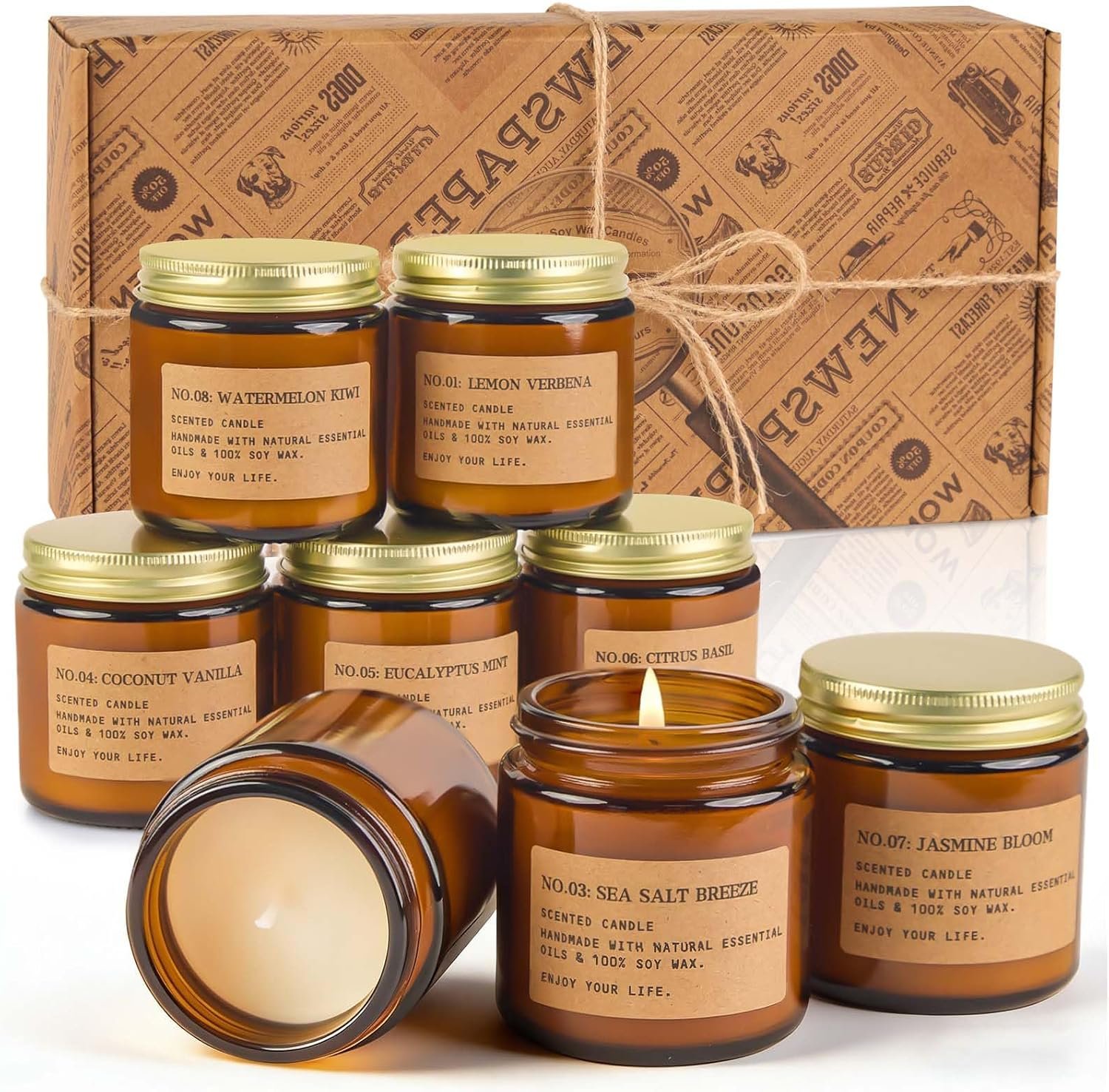 8 Pack Scented Candles for Home,Long Lasting Soy Wax Candle Gift Set,Aromatherapy Candle Gifts for Womens Birthday Anniversary Present