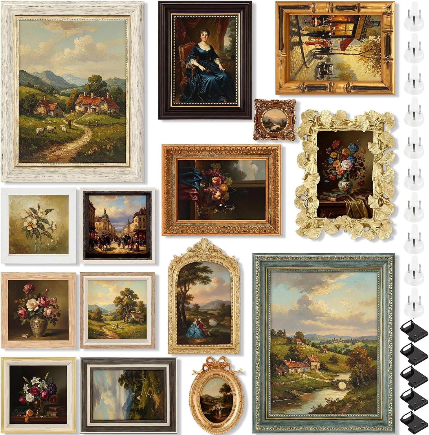 Kathfly 15 Pack Vintage Picture Frames for Wall, Essential Style