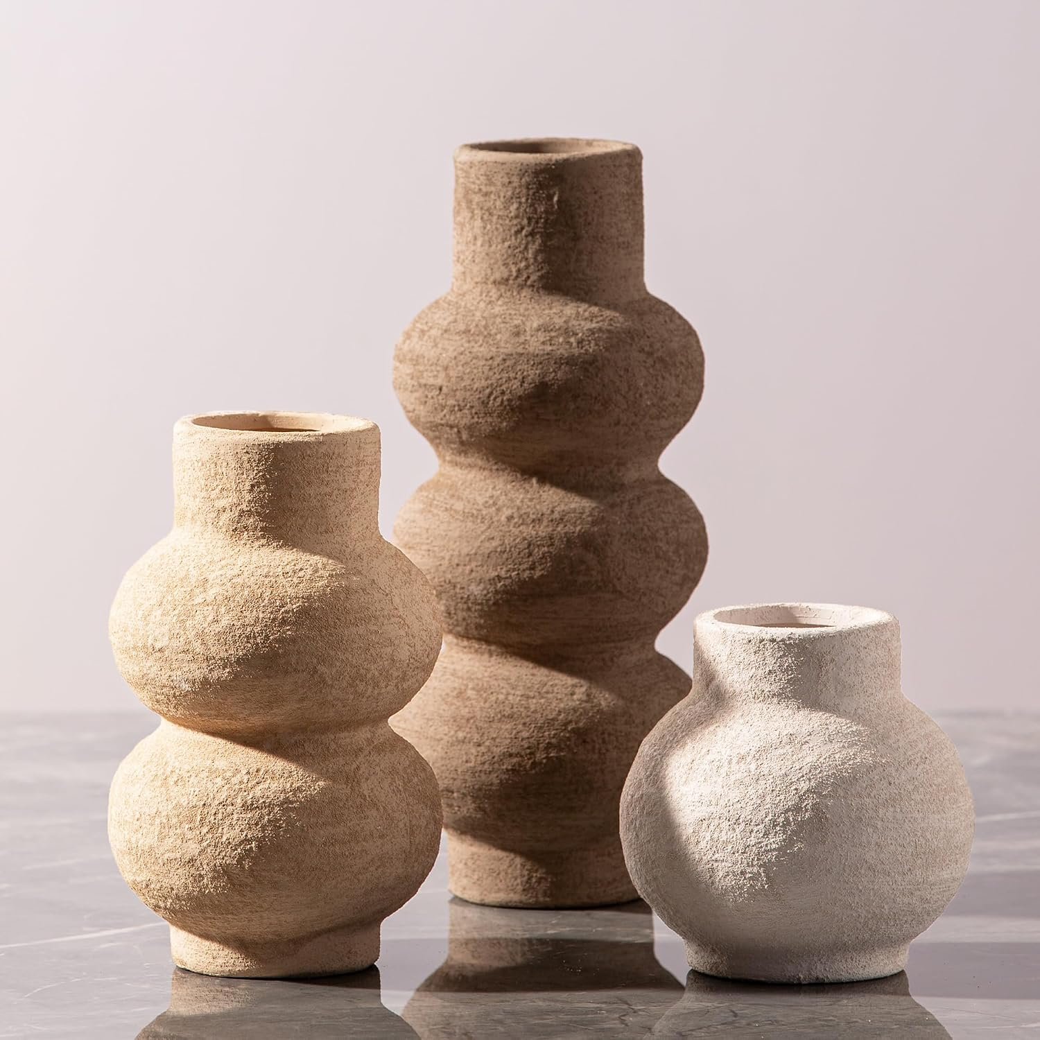 Ceramic Vase Set of 3 Home Decor Living Room Table Decorations