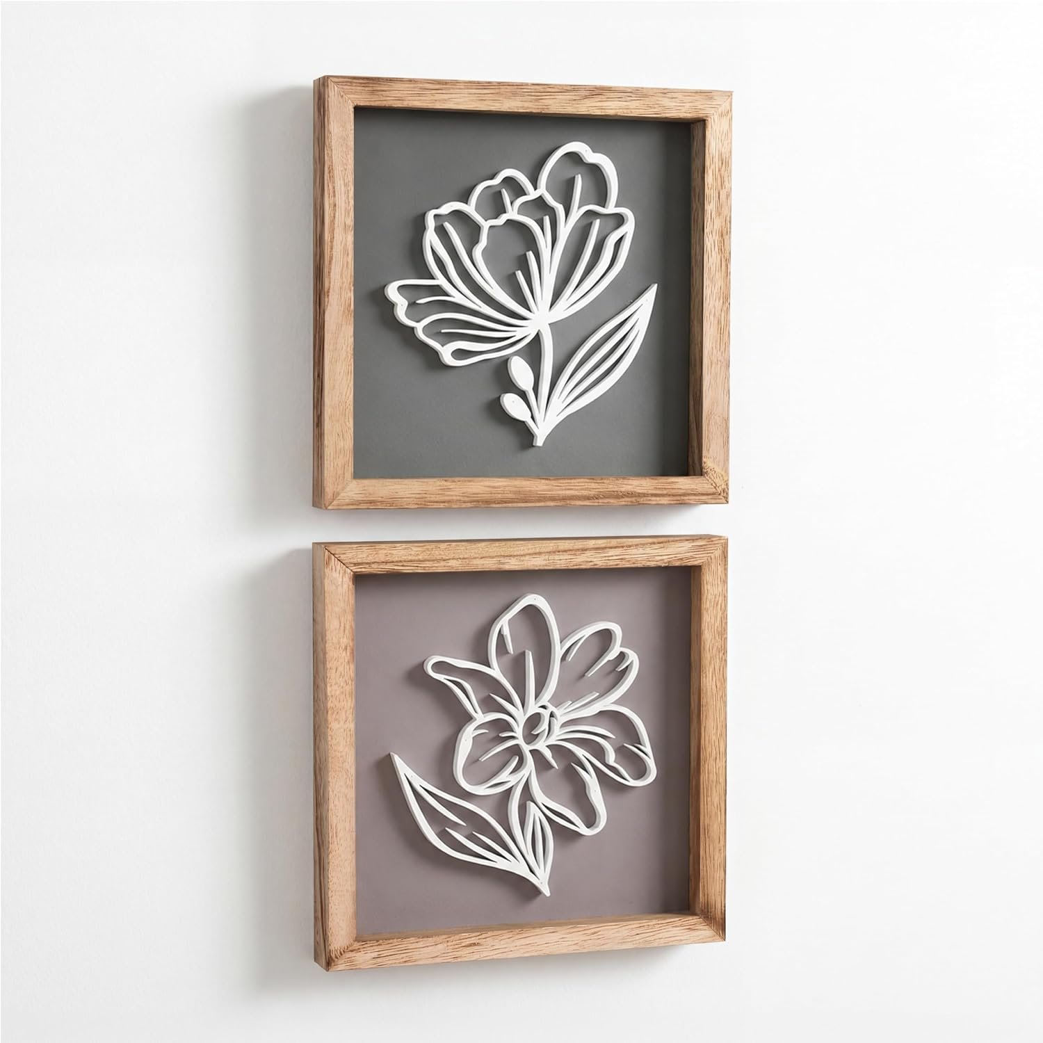 Tide and Tales 3D Botanical Floral Wall Art, Set of 2, Framed Wall Art
