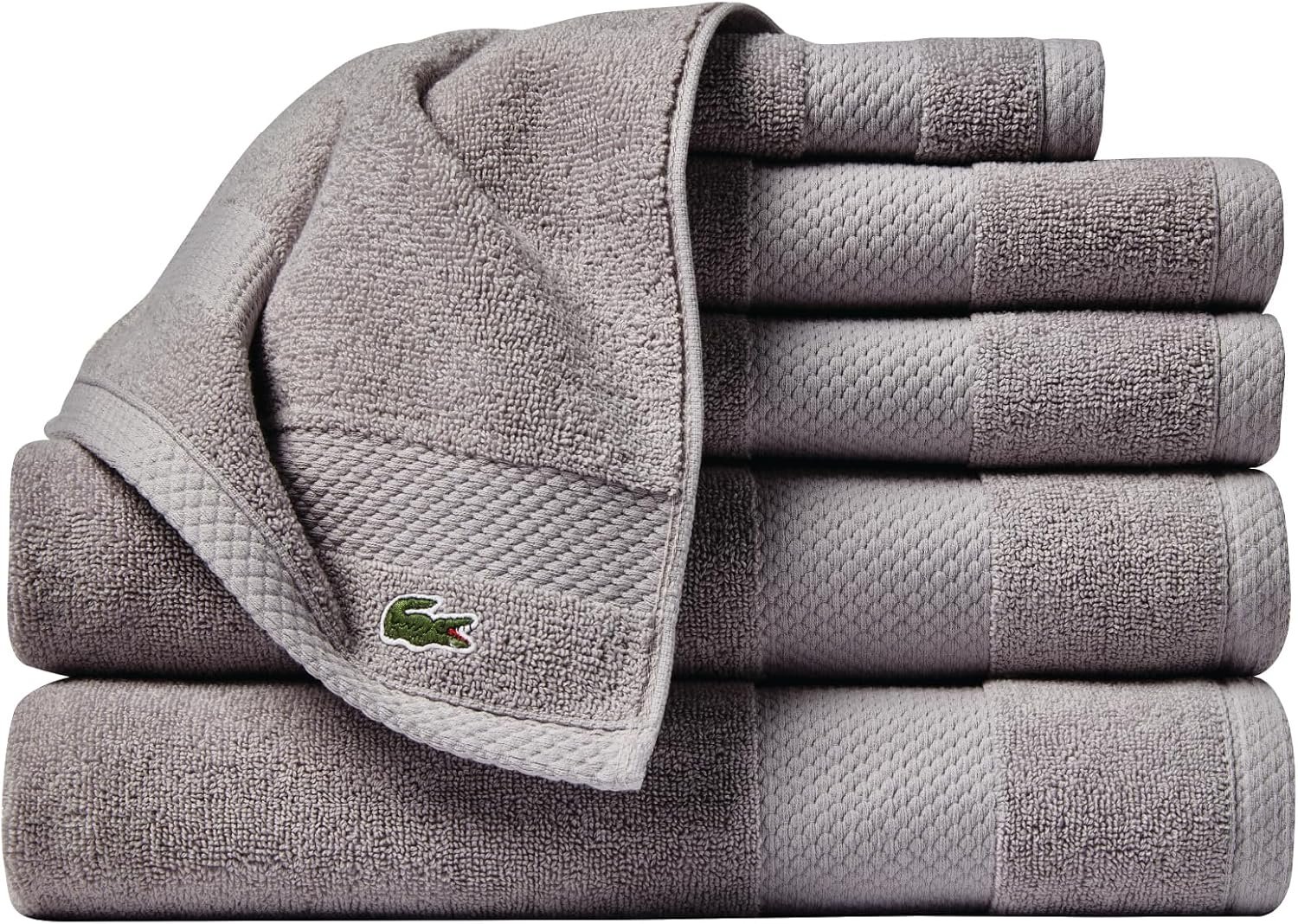 Lacoste Heritage Supima Cotton 6-Piece Towel Set, Meteorite