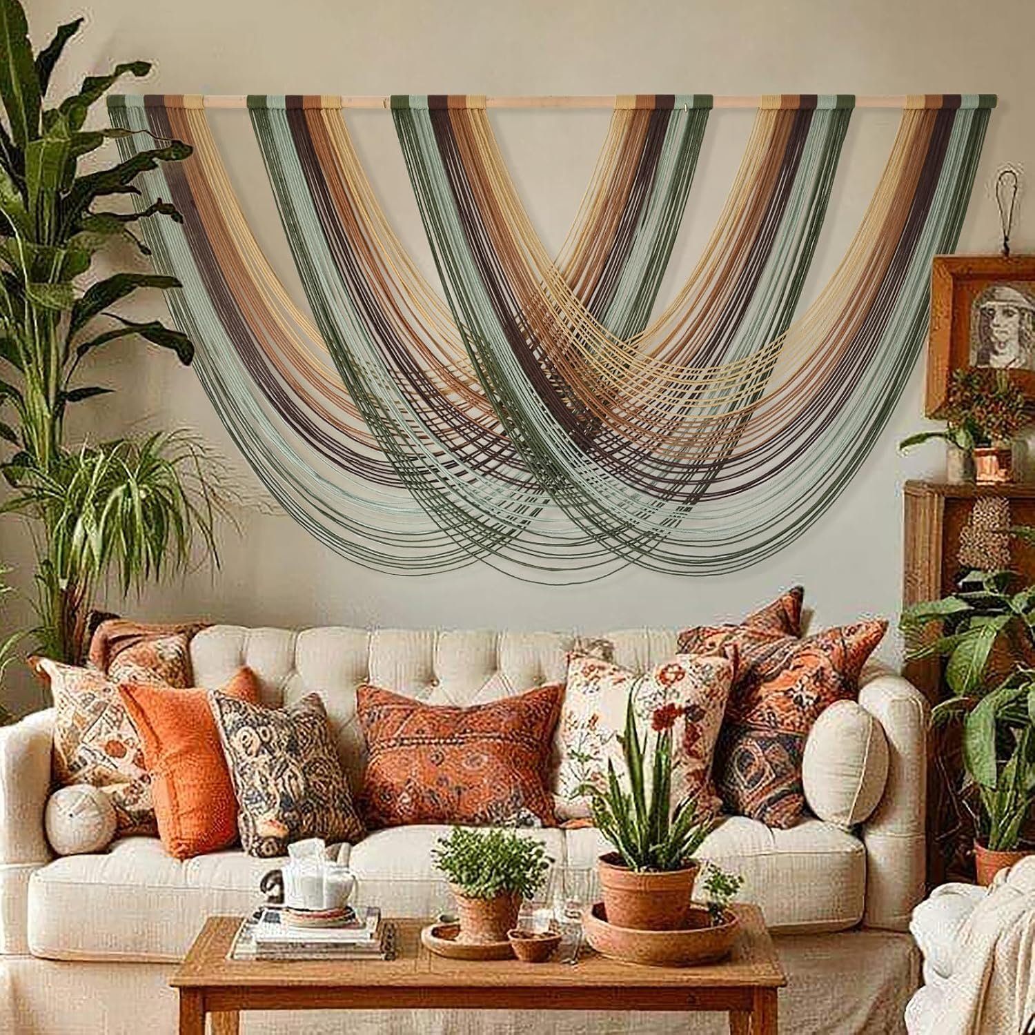 Macrame Wall Hanging Large Boho Wall Decor Yarn Wall Art Tapestry 57″W*31″L