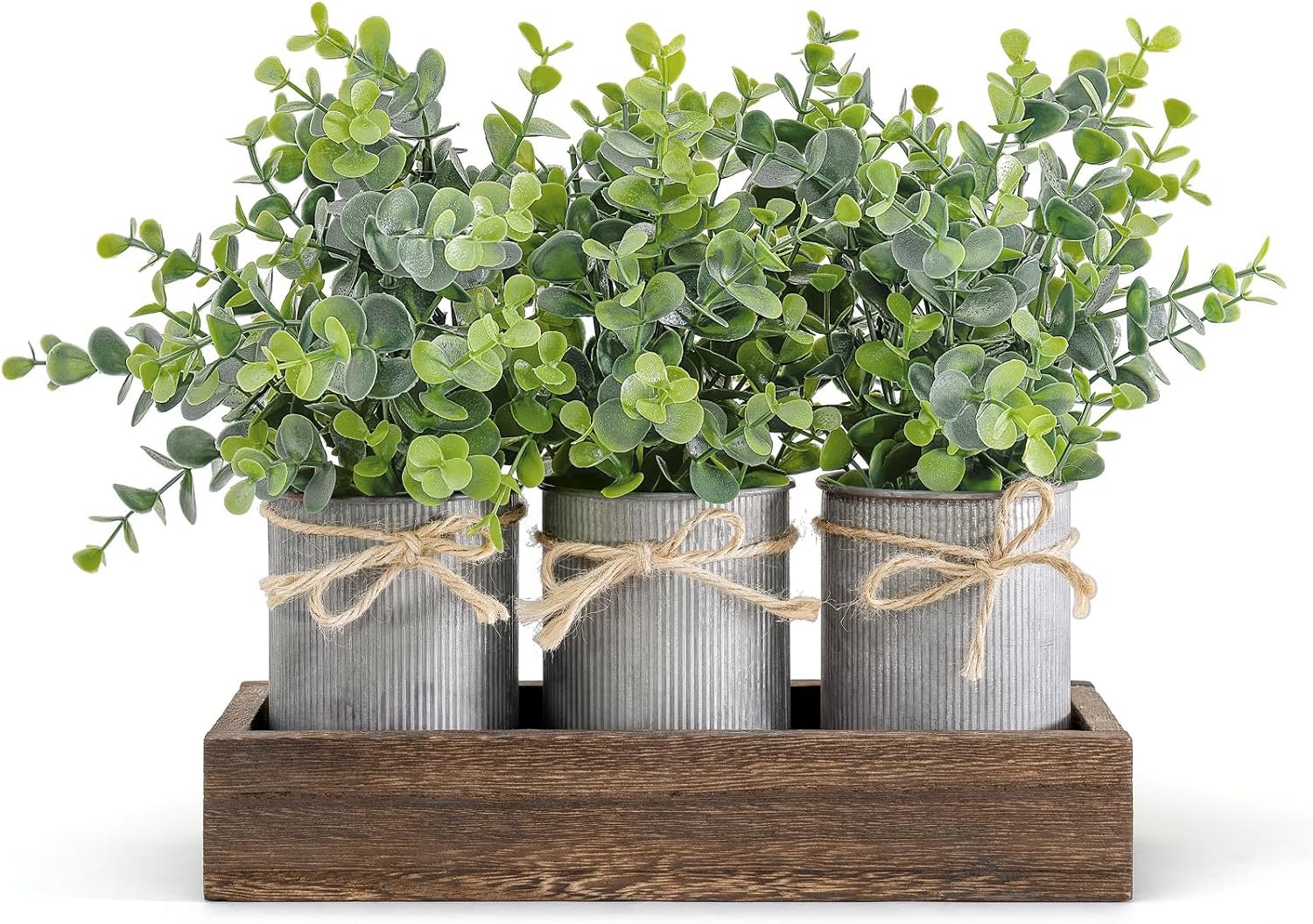 Dahey Fake Eucalyptus Plants Farmhouse Table Centerpieces for Dining Room