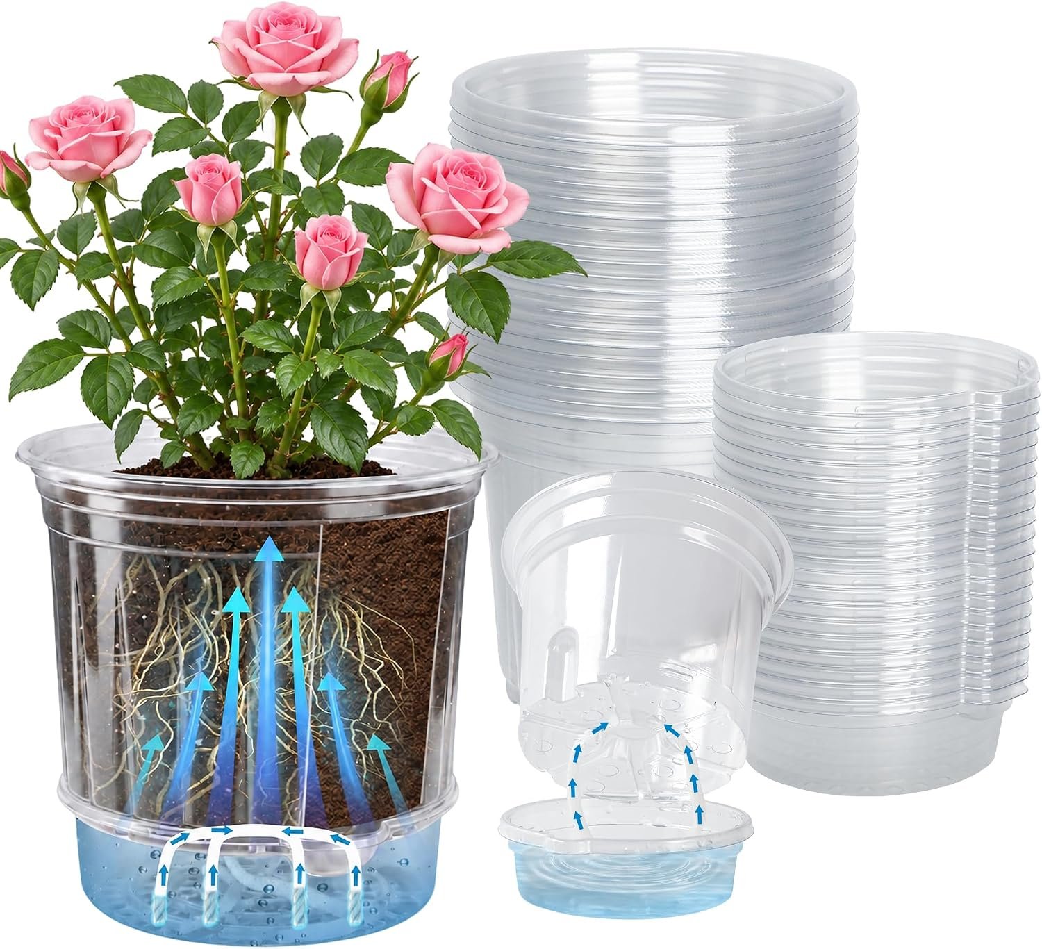 Self Watering Pots for Indoor Plants, 5 Inch, 20-Pack